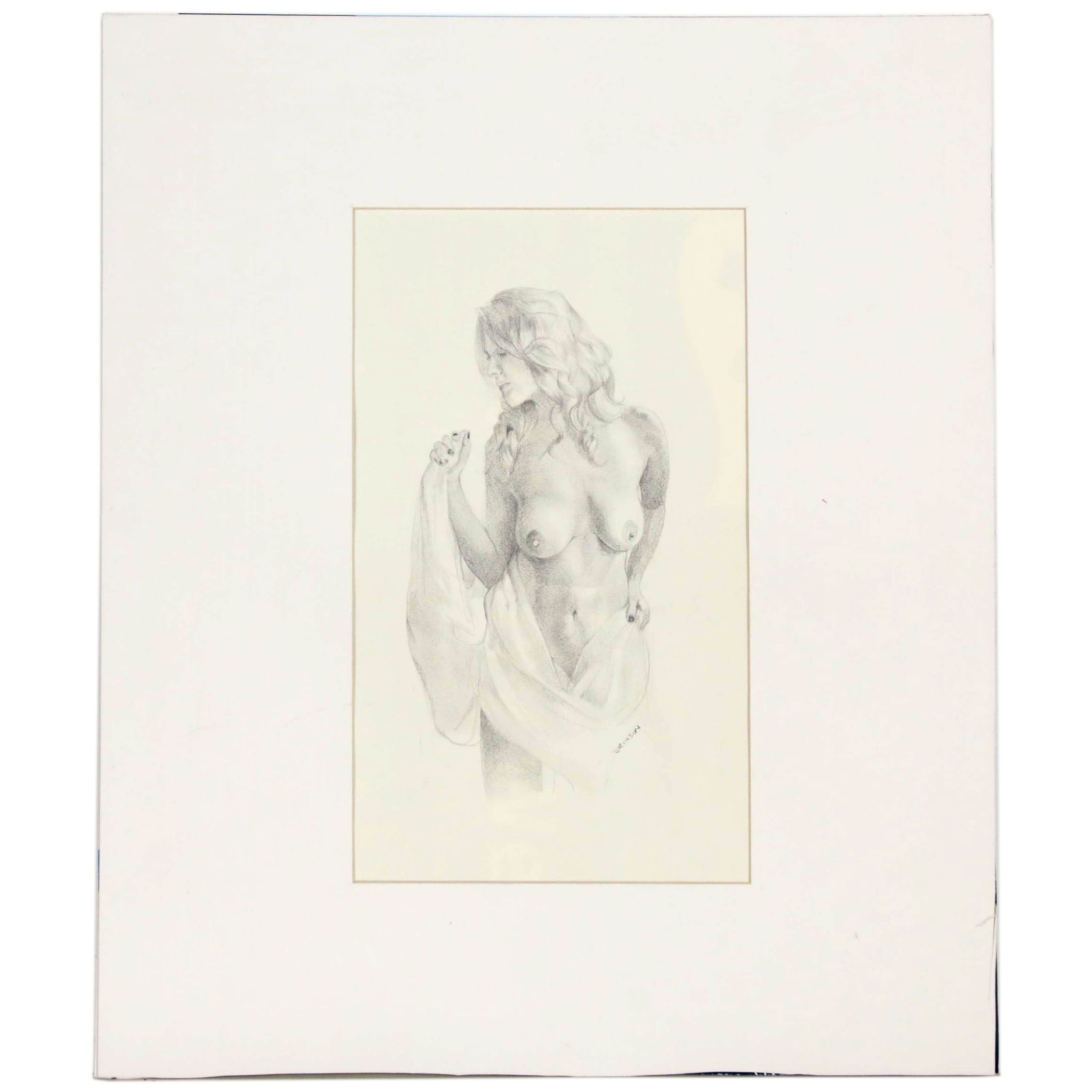 Bruce Erikson Nude Graphite Drawing "Study for 'Vendémiaire'"