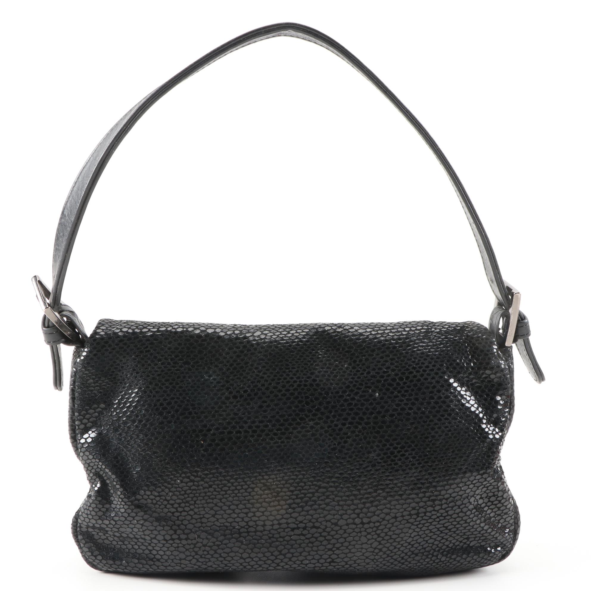 Ashley New York Baguettes in Black and Brown Lizard Skin Effect and Leather