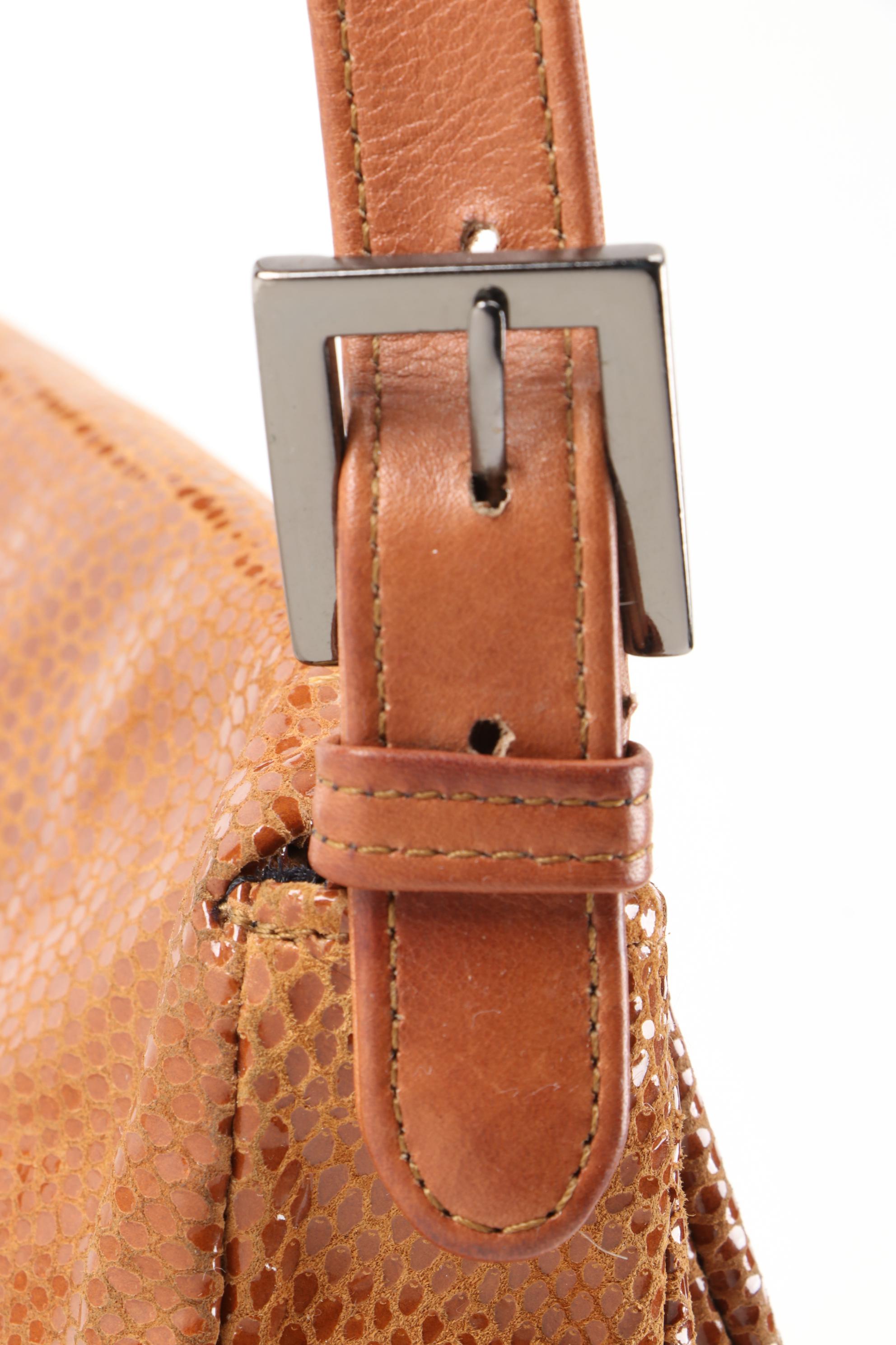 Ashley New York Baguettes in Black and Brown Lizard Skin Effect and Leather