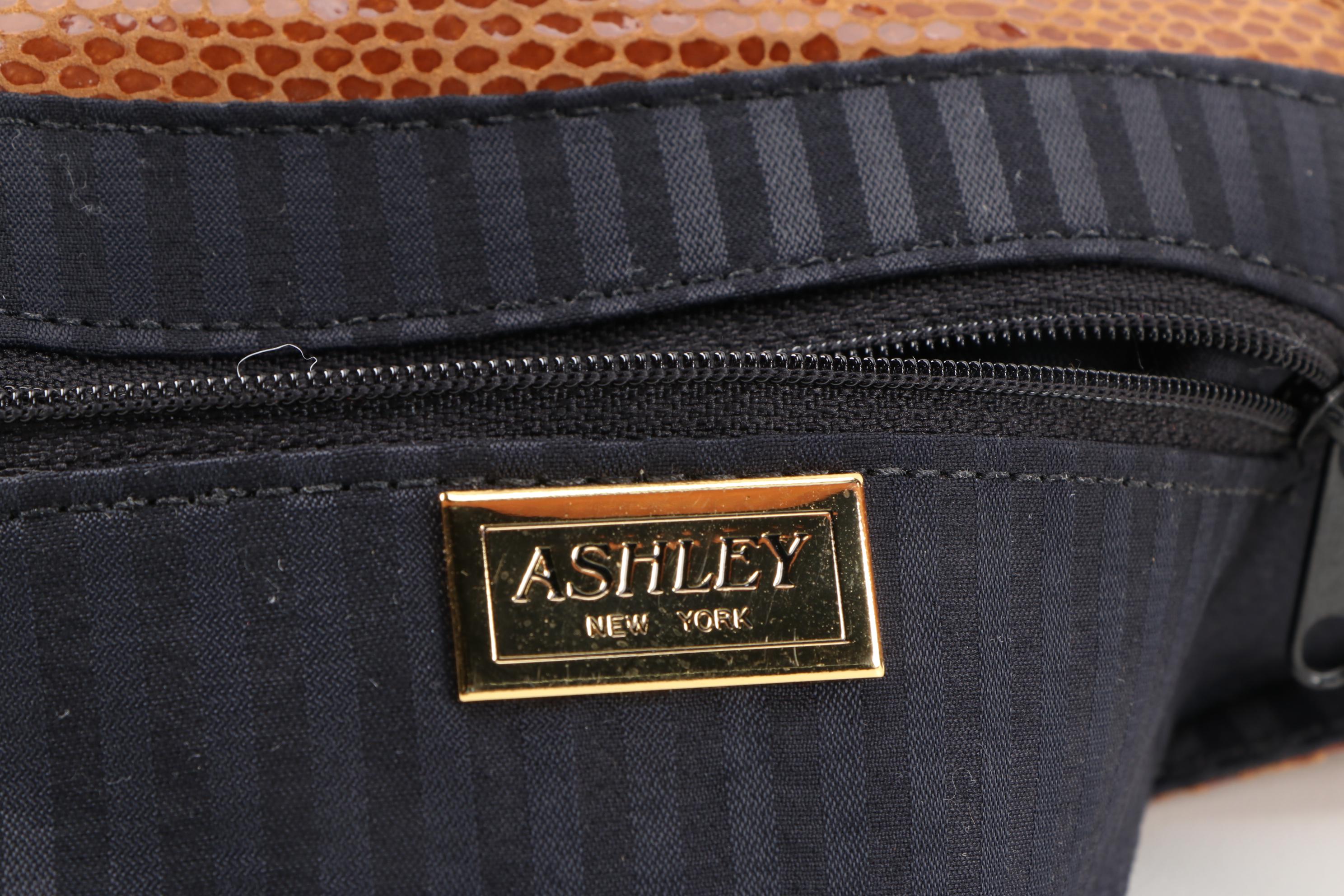Ashley New York Baguettes in Black and Brown Lizard Skin Effect and Leather