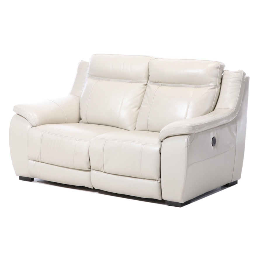 American Signature Leather Reclining Love Seat