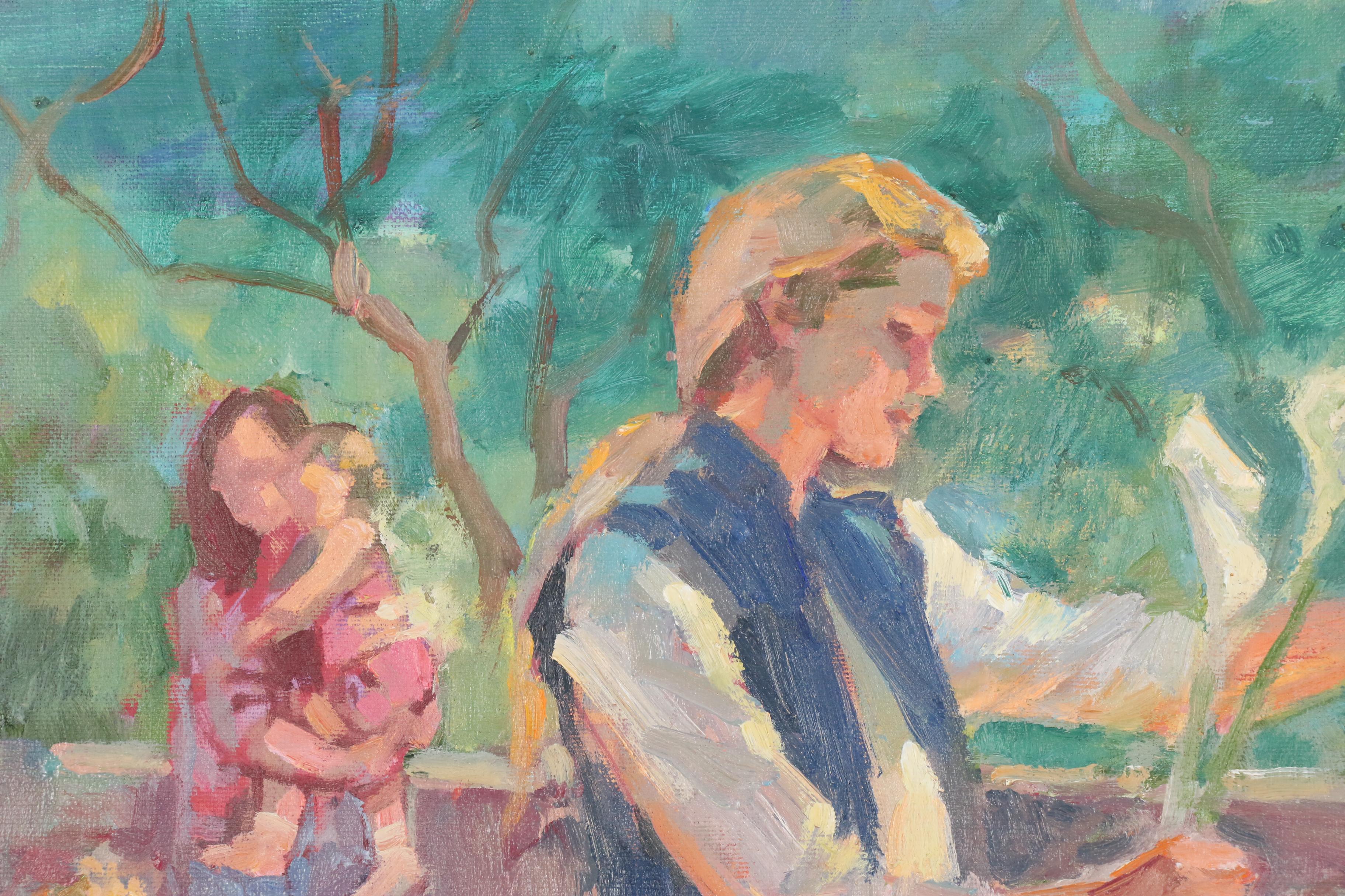 Corinne Hartley Oil Painting of Flower Market