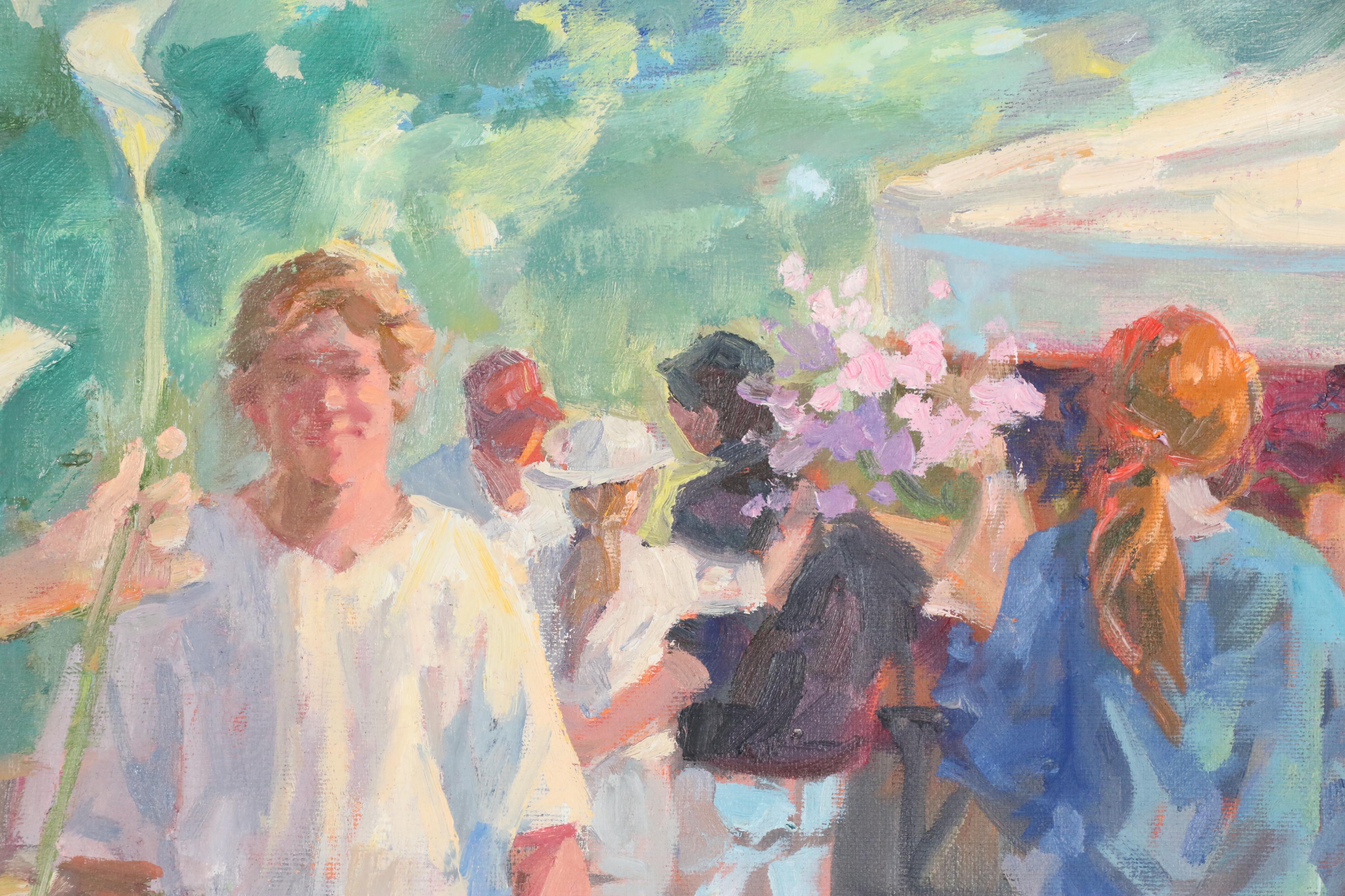 Corinne Hartley Oil Painting of Flower Market