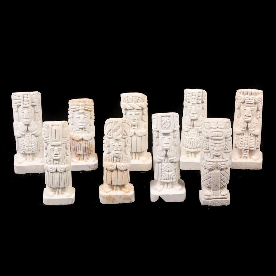 Central American Style Mayan Plaster Figurines