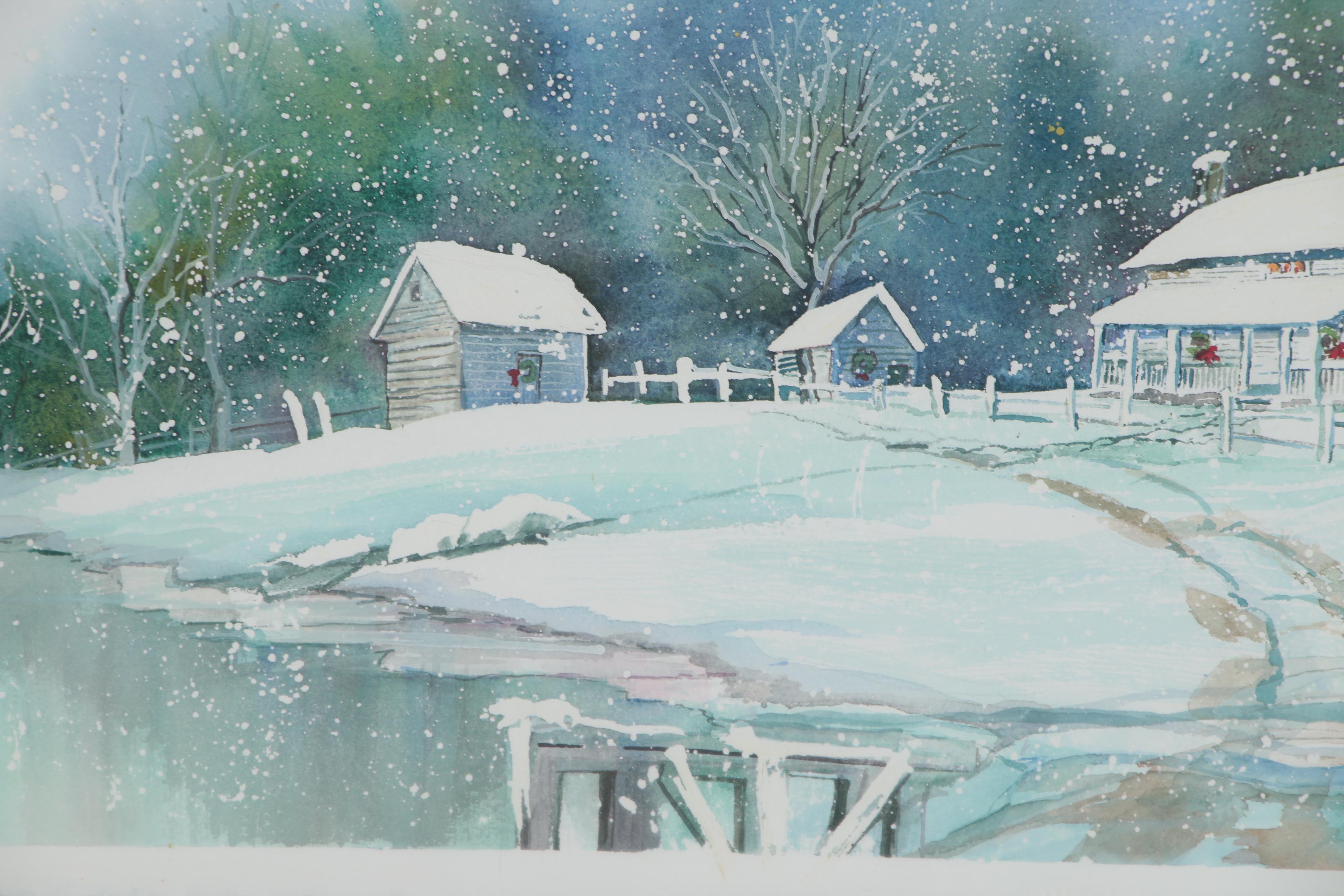 Wanda Prillaman Watercolor "Prillaman Farm at the Foot..." 1985