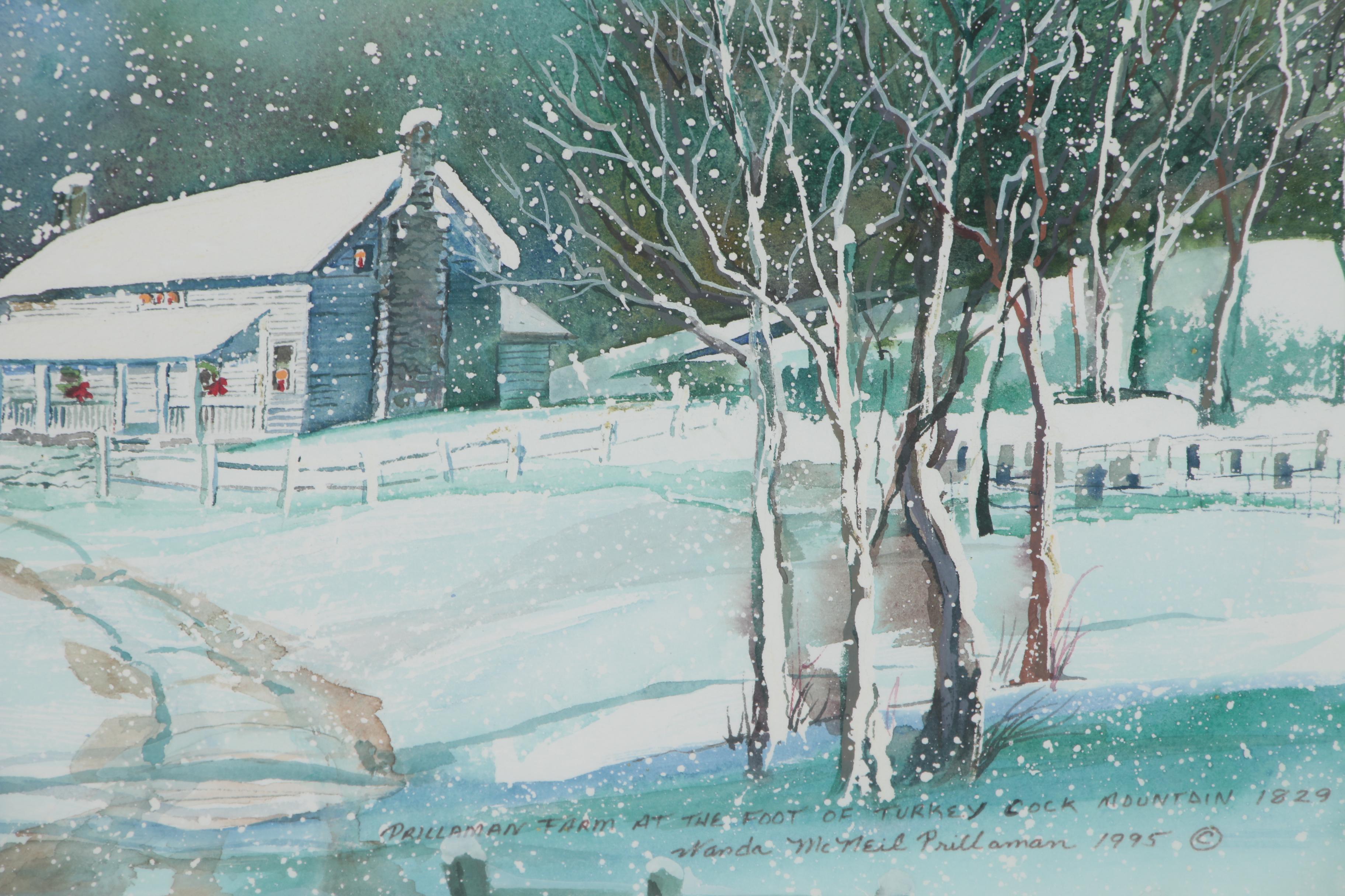 Wanda Prillaman Watercolor "Prillaman Farm at the Foot..." 1985