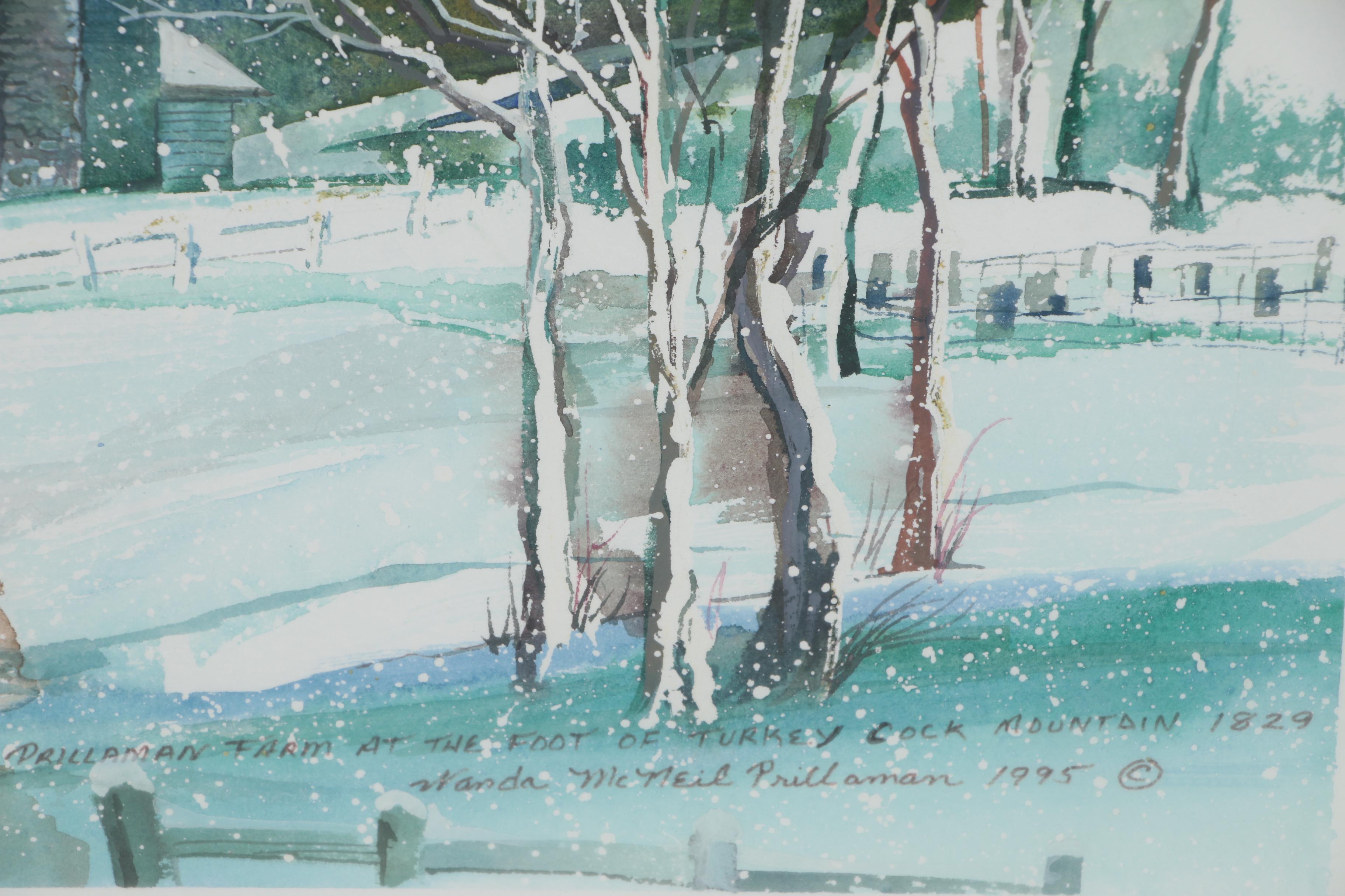 Wanda Prillaman Watercolor "Prillaman Farm at the Foot..." 1985