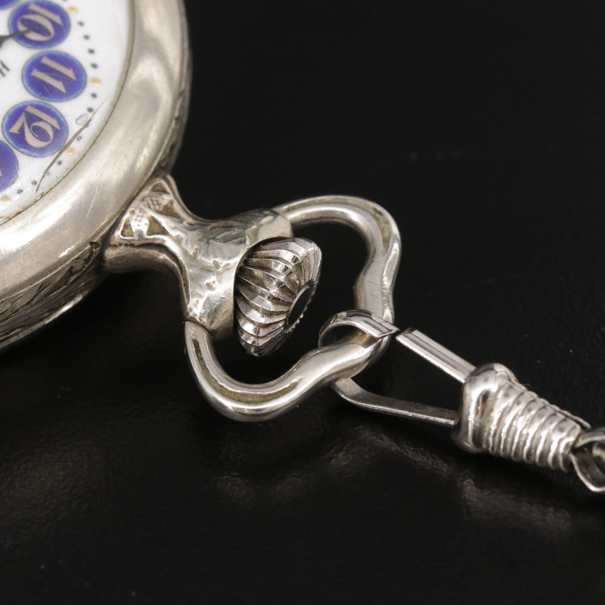 Hebdomas "8 Days" Open Face Pocket Watch, Vintage