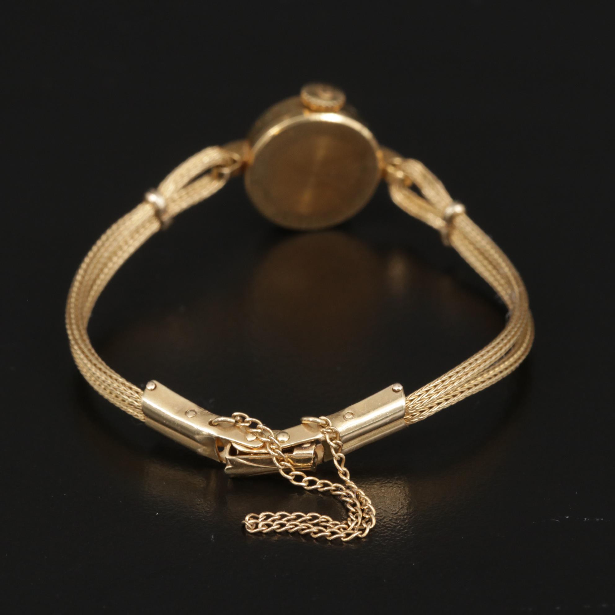 Rolex Orchid 18K Gold Stem Wind Watch With 14K Gold Bracelet, Vintage