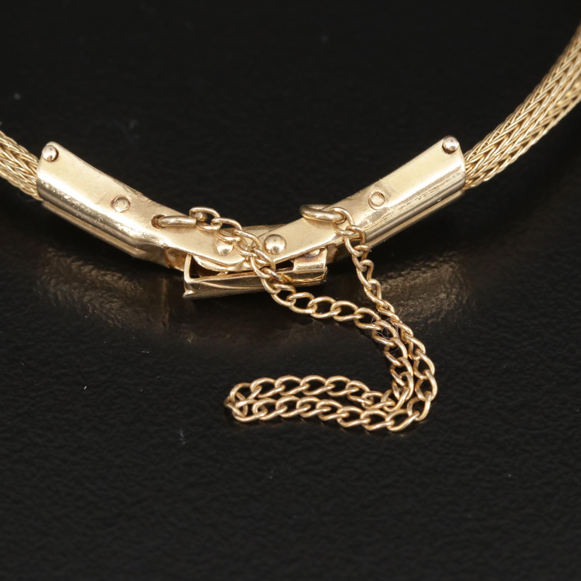 Rolex Orchid 18K Gold Stem Wind Watch With 14K Gold Bracelet, Vintage