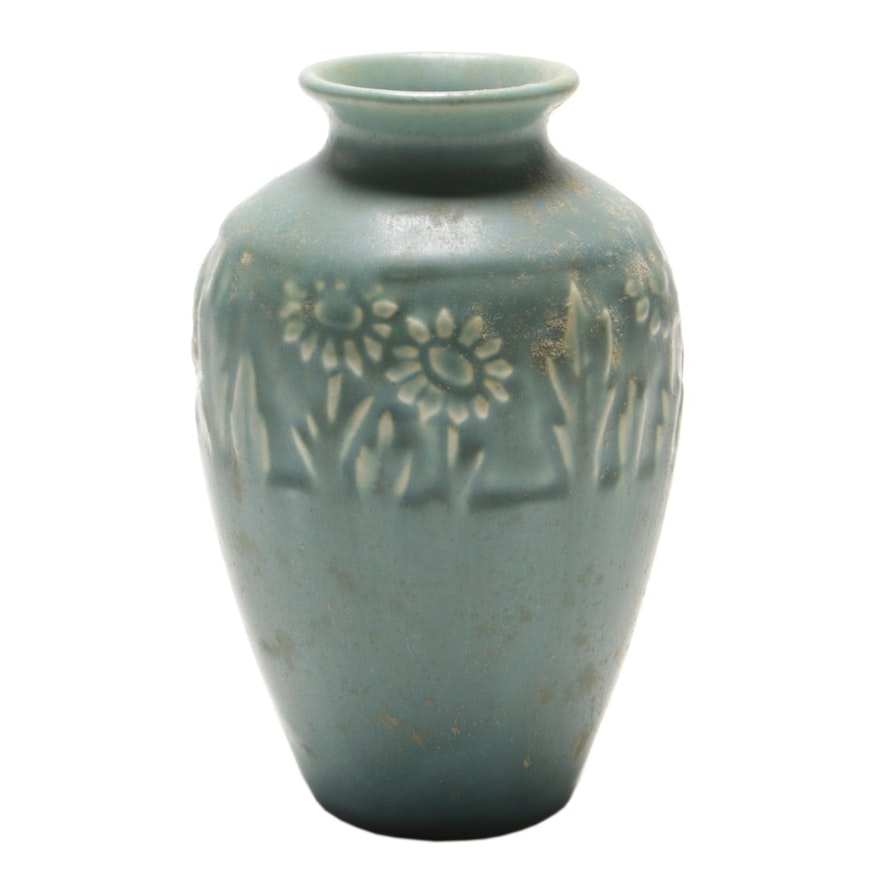 Rookwood Pottery Arts and Crafts Matte Glaze Sunflower Vase, 1946