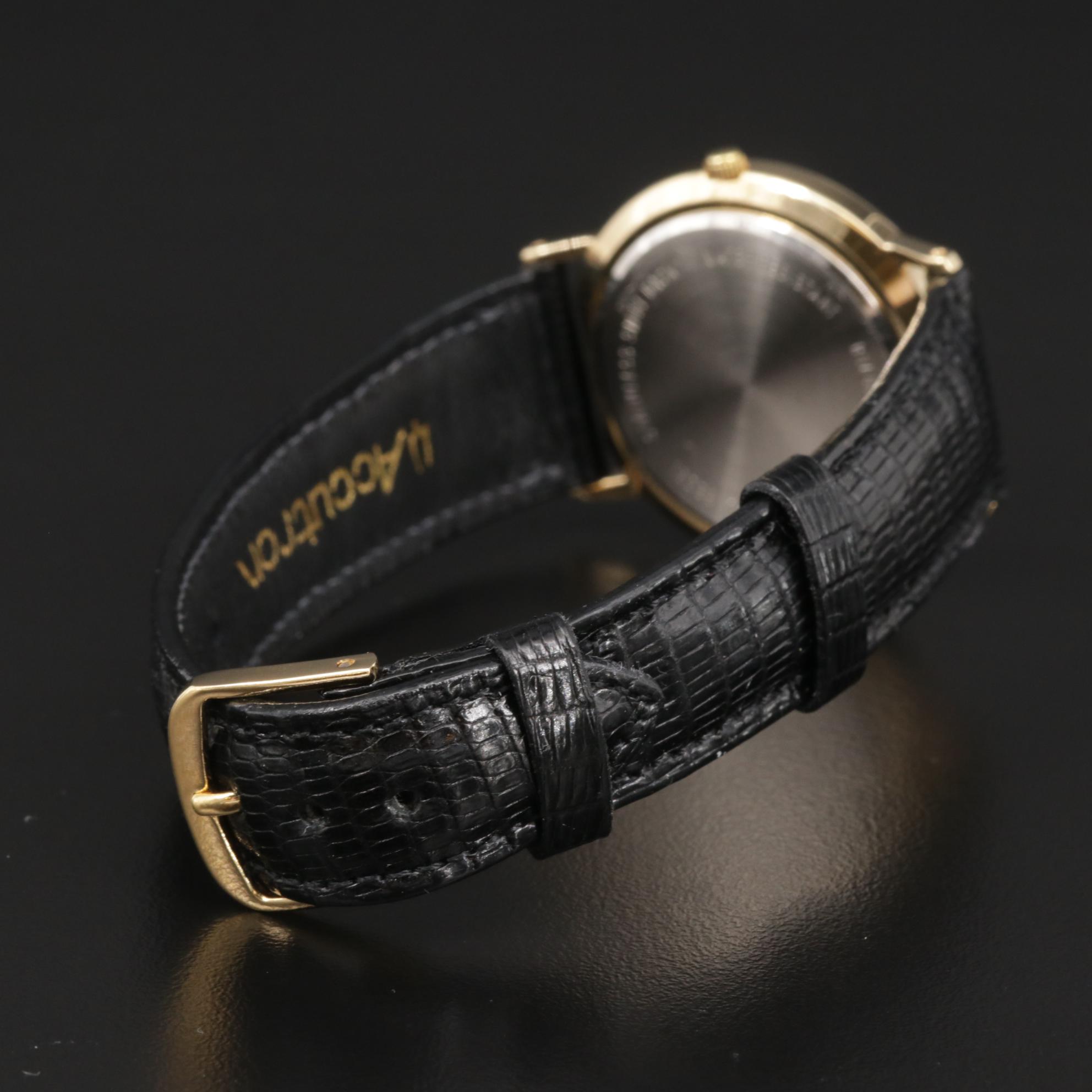 Bulova Accutron "Time N' Ice" Gold Tone and Diamond Quartz Watch