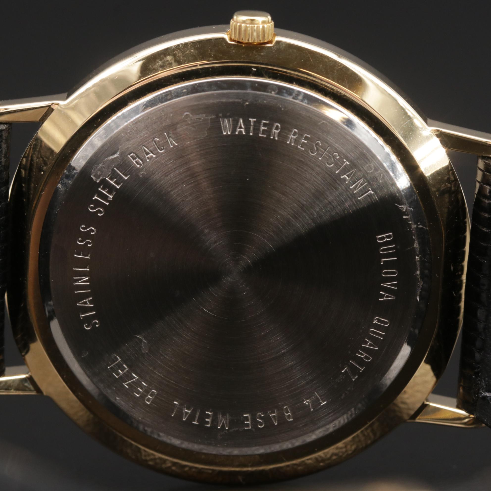 Bulova Accutron "Time N' Ice" Gold Tone and Diamond Quartz Watch