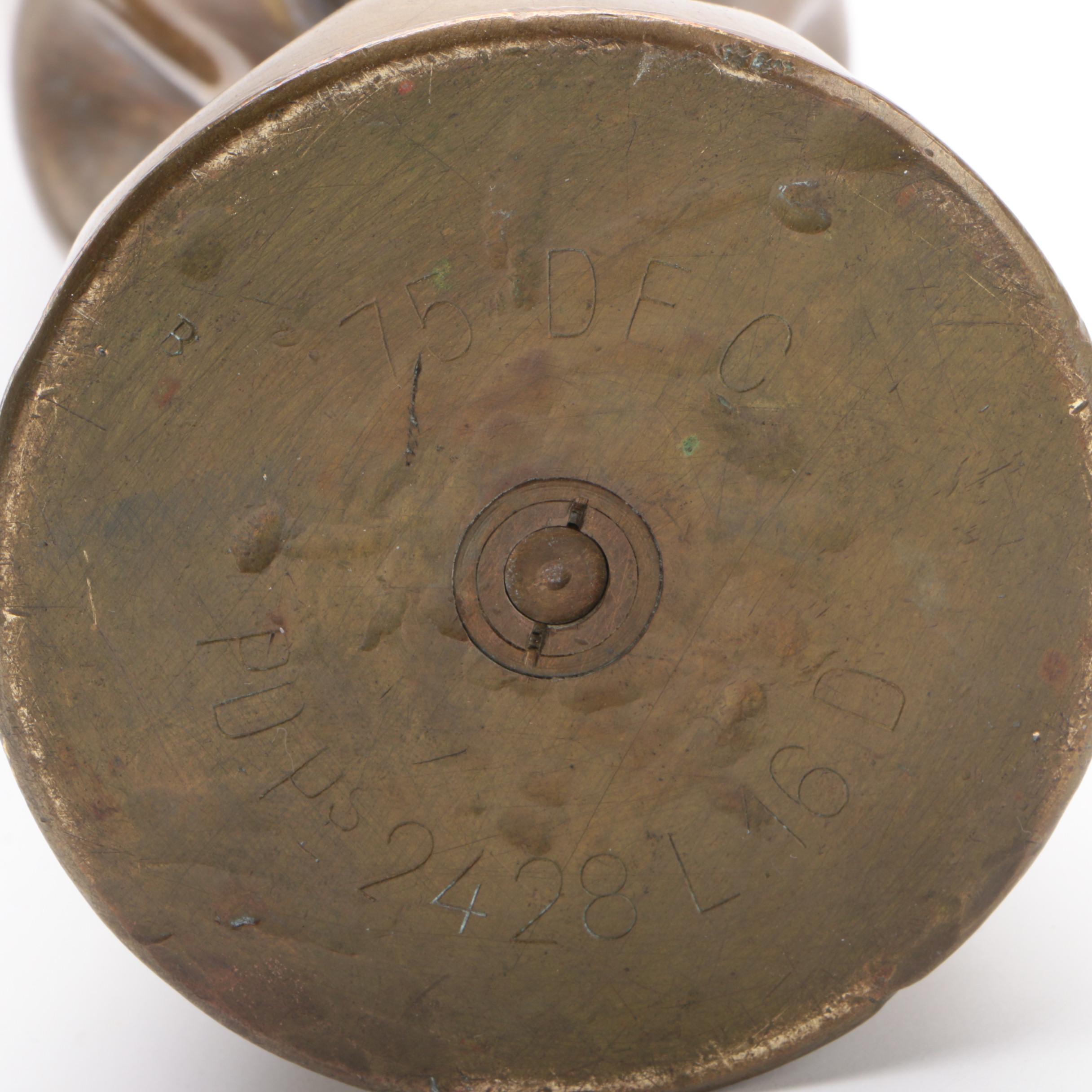 Trench Art Embossed WW1 Artillery Shell