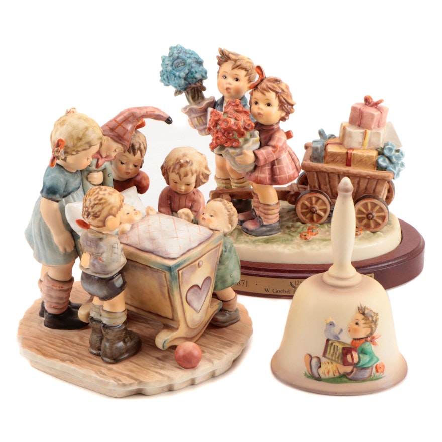 Goebel Century Collection Porcelain Hummel Figurines with First Issue Bell