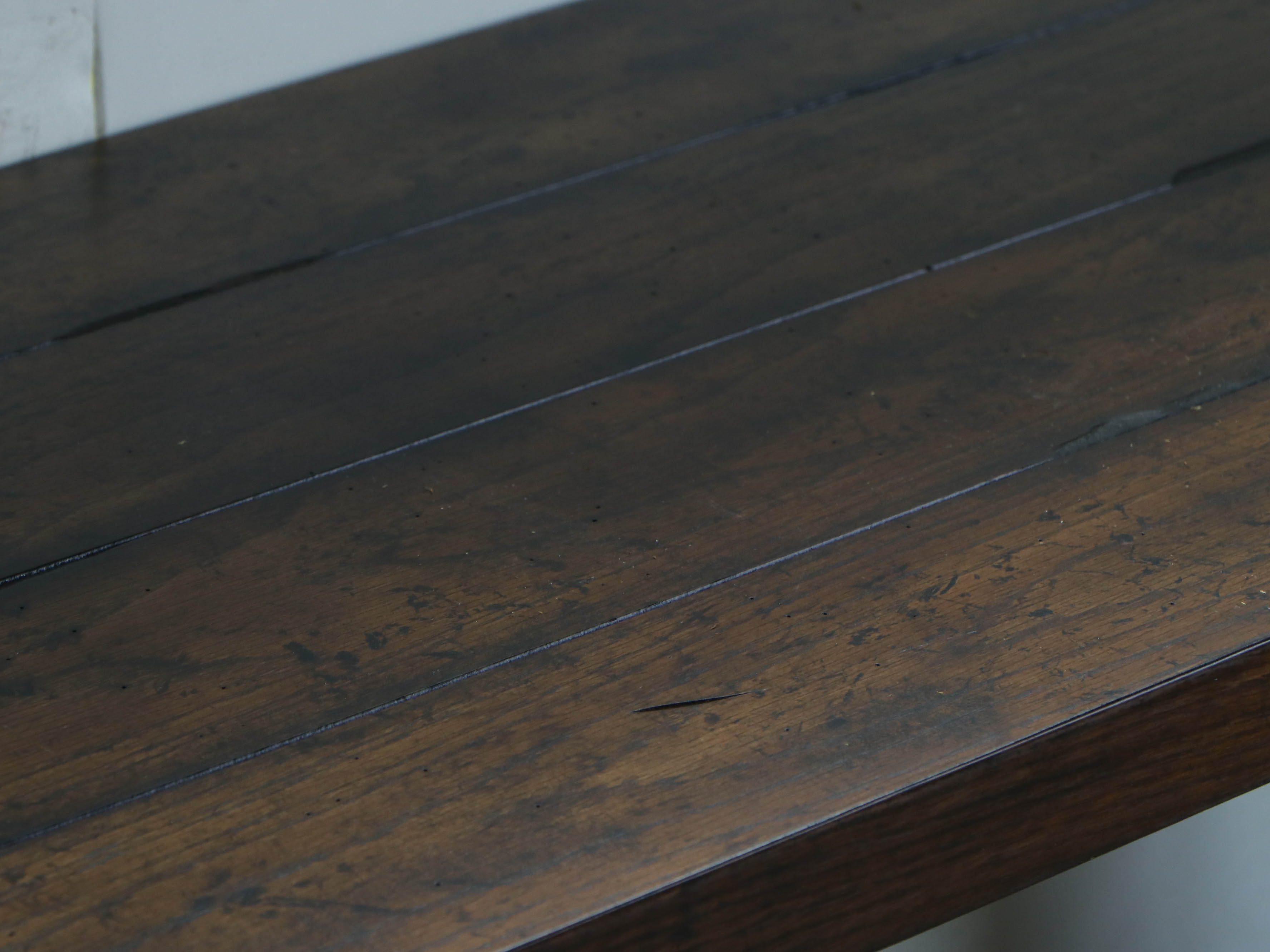 Planked Wood Style Double-Pedestal Console Table