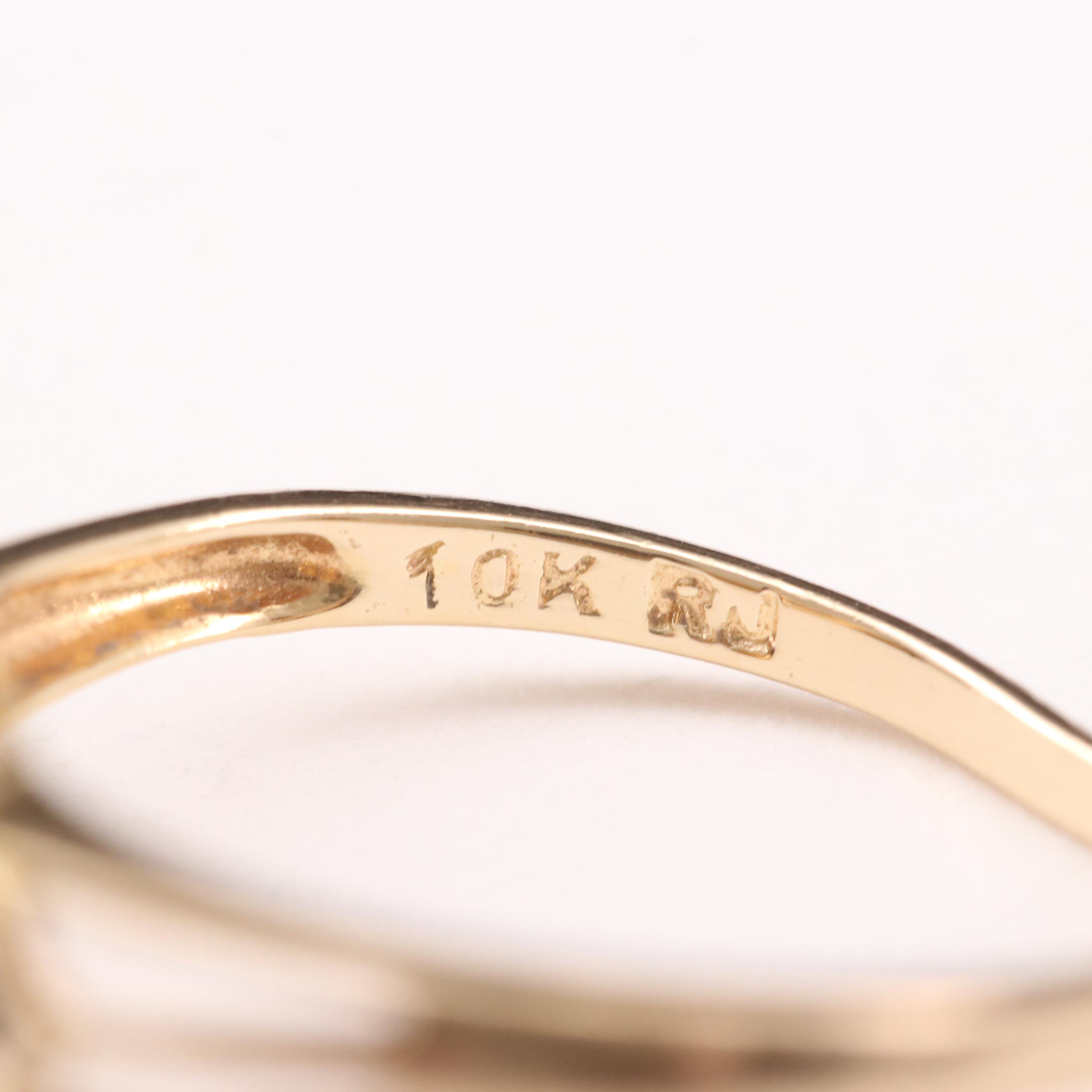 10K Gold Sapphire and Diamond Ring