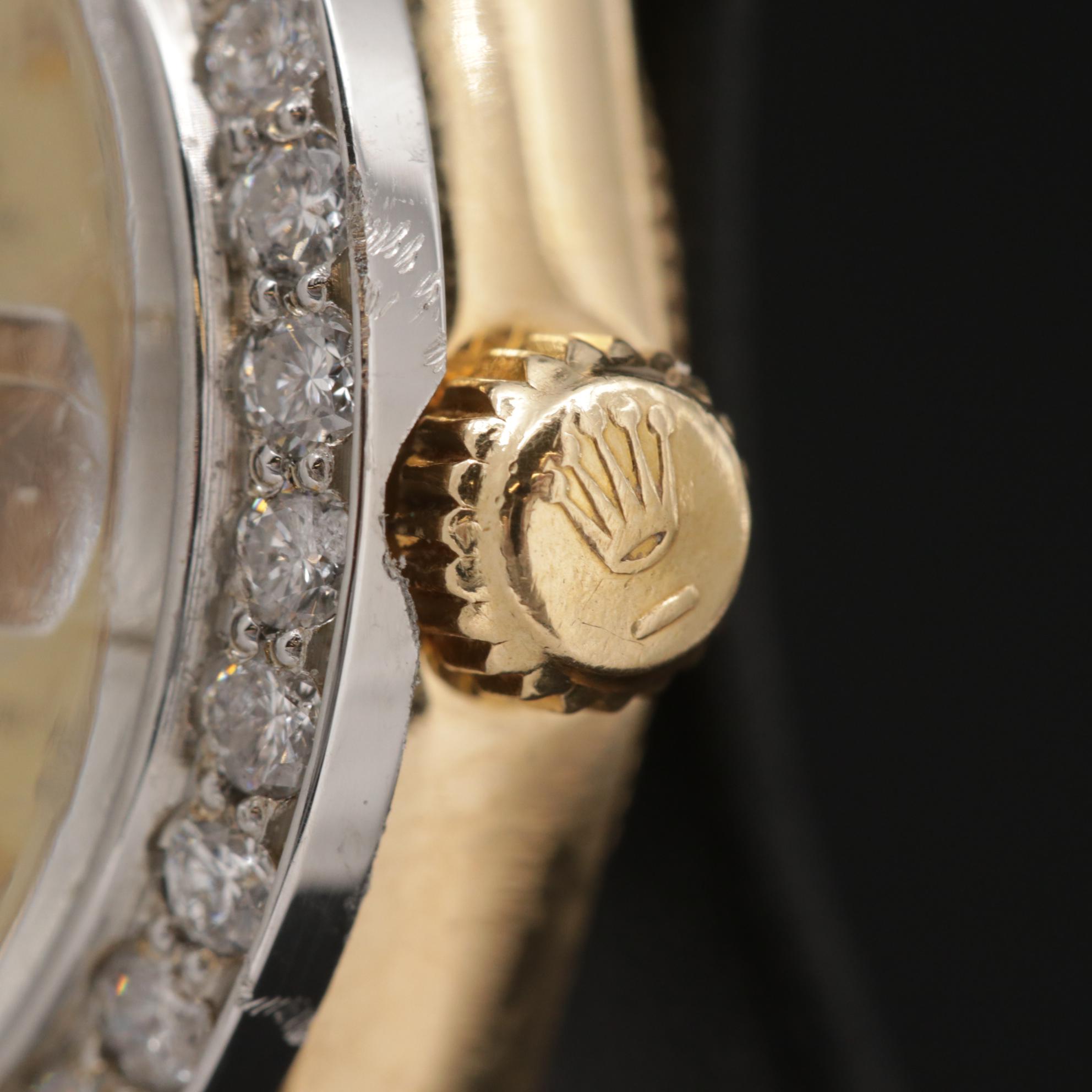 1970 Rolex Datejust 18K Gold and Stainless Steel with 1.20 CTW Diamonds Watch