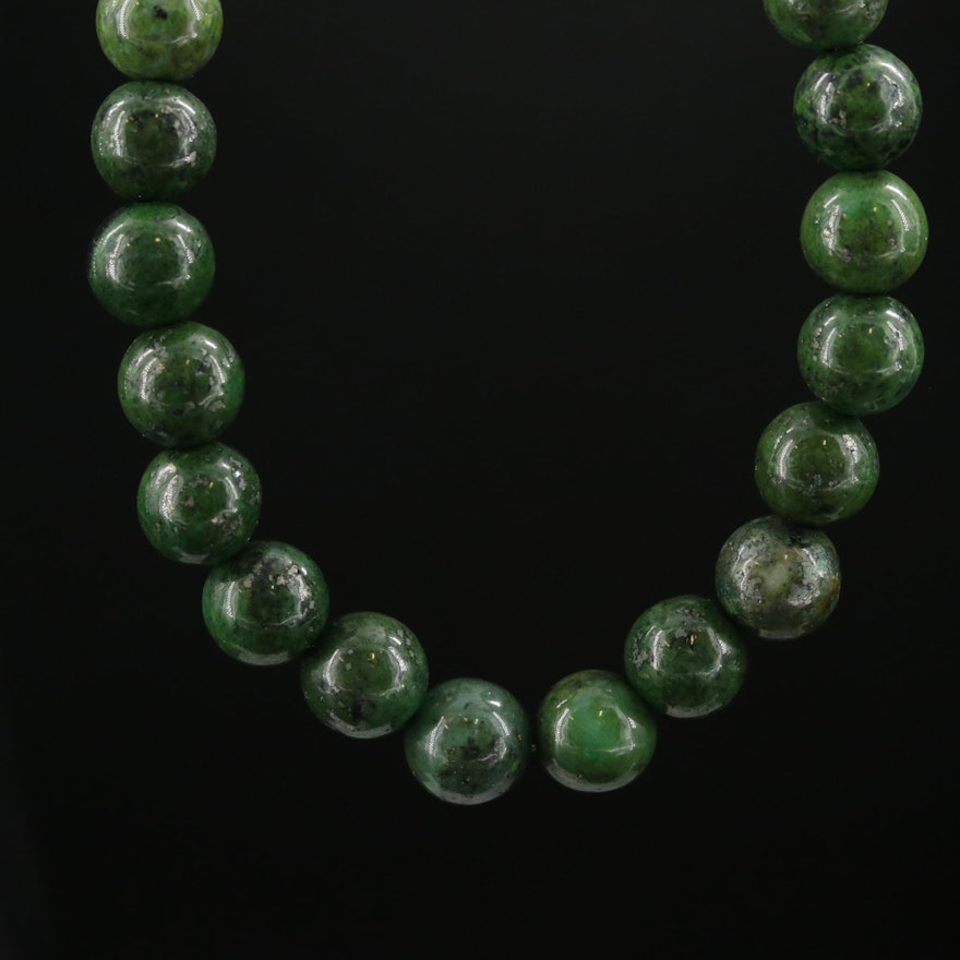 Beaded Quartzite Necklace with 14K Clasp