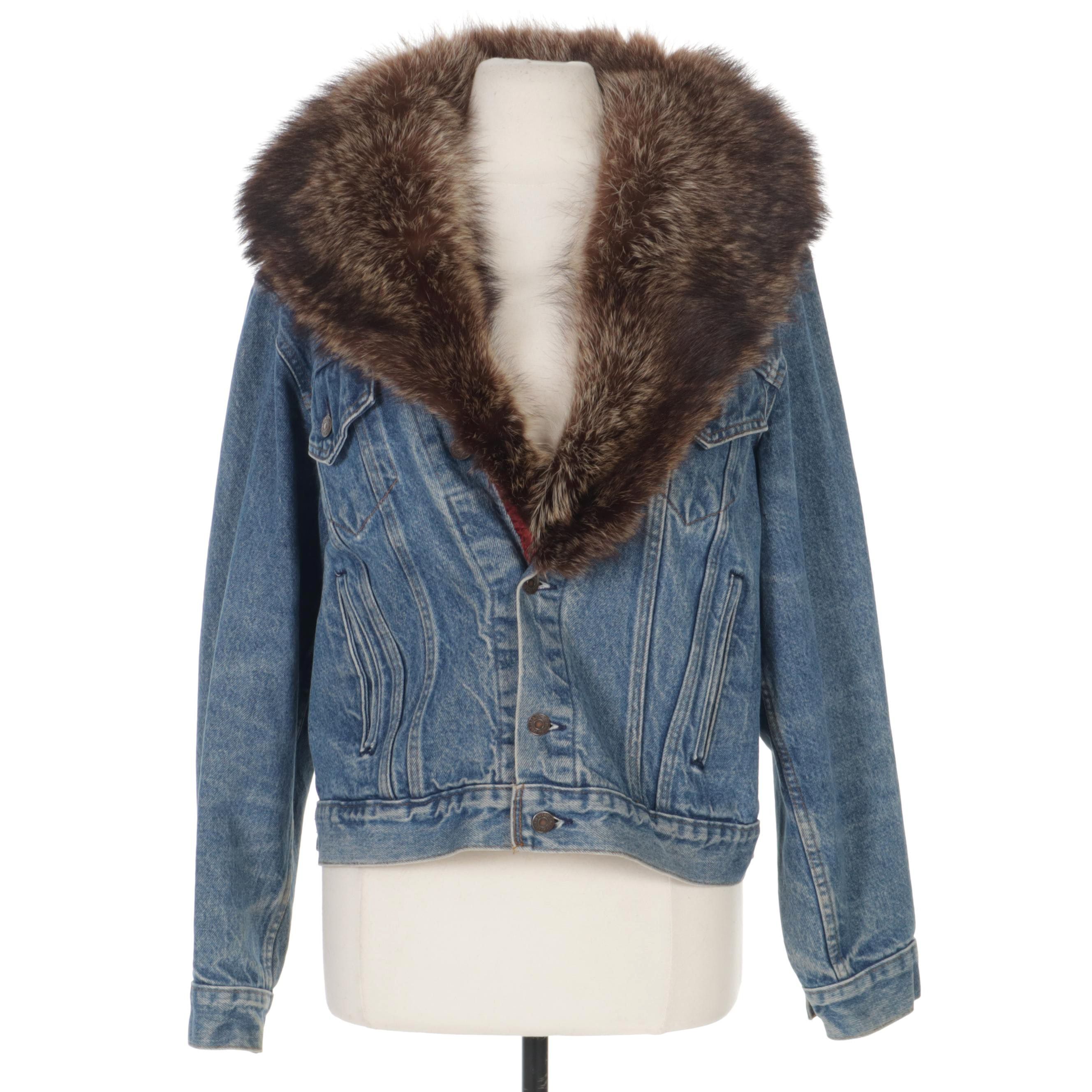 Levi Strauss & Co Denim Jacket with Custom Fox Fur Collar