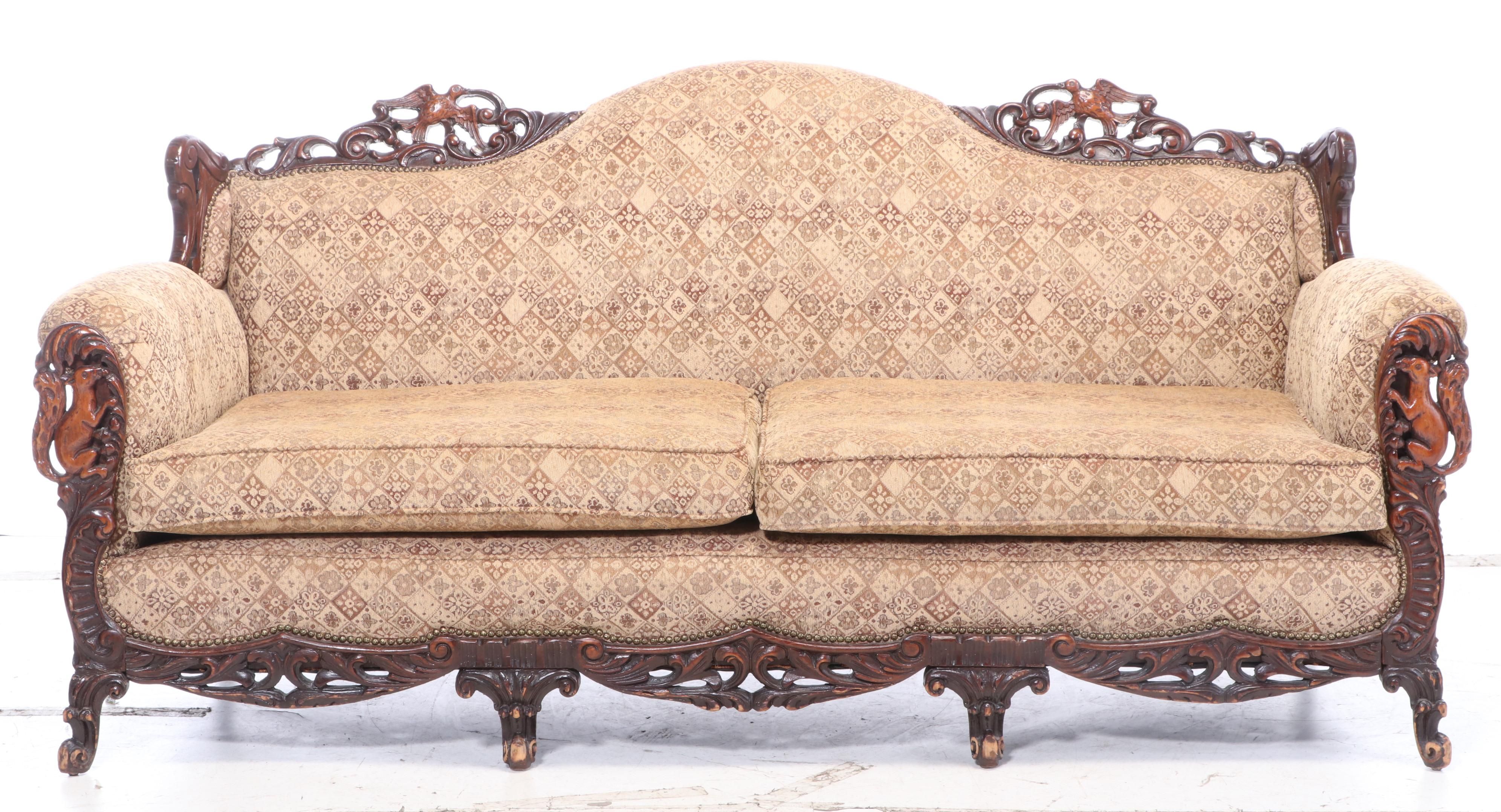 Art Nouveau Upholstered Sofa, Early 20th Century