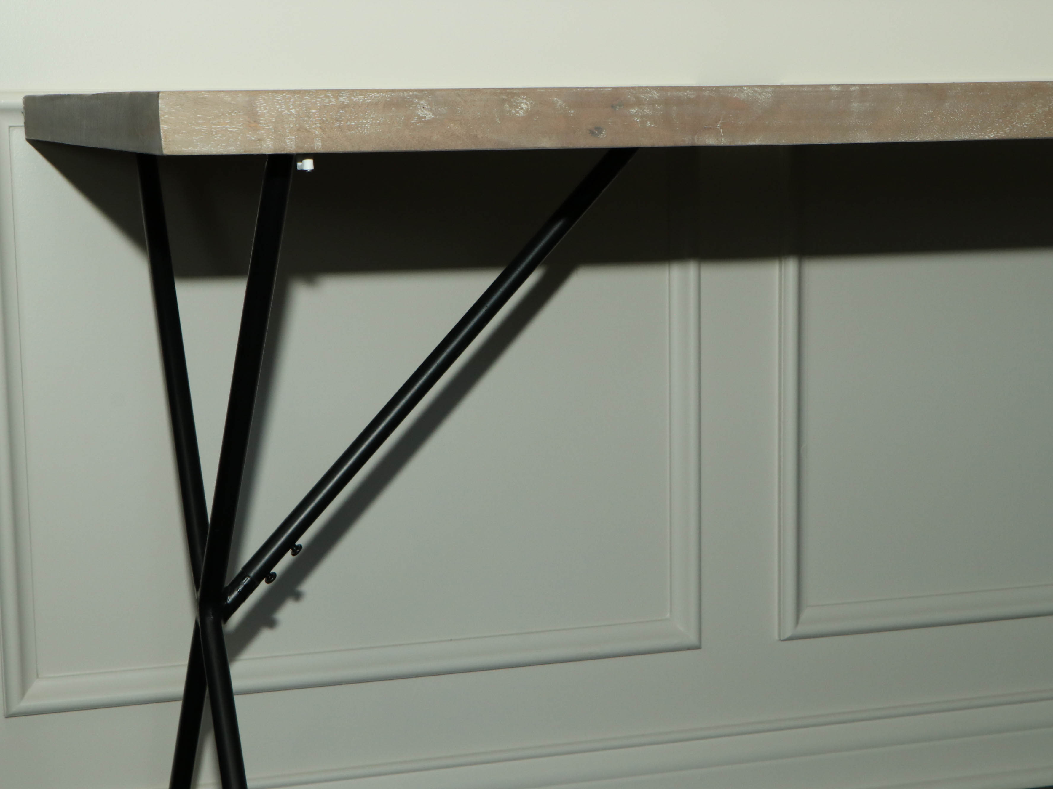 West Elm Contemporary Wood Desk with Metal X-Base