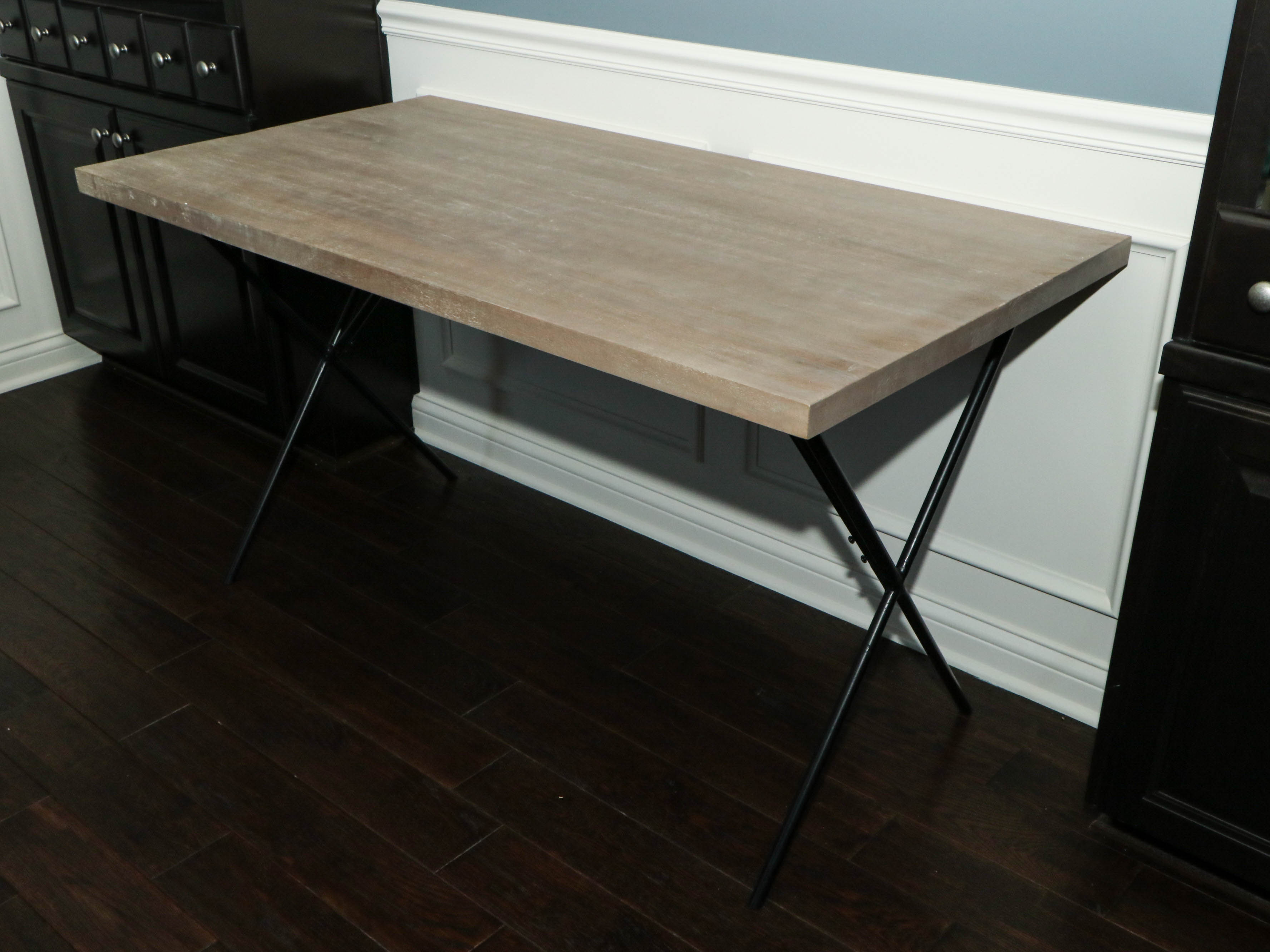 West Elm Contemporary Wood Desk with Metal X-Base