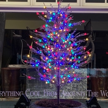 Pair Outdoor Illuminated  Decorative Trees with Multiple Colored Lights