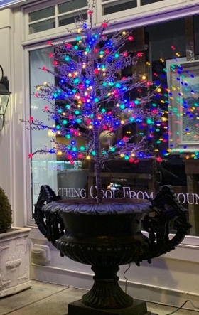 Pair Outdoor Illuminated  Decorative Trees with Multiple Colored Lights