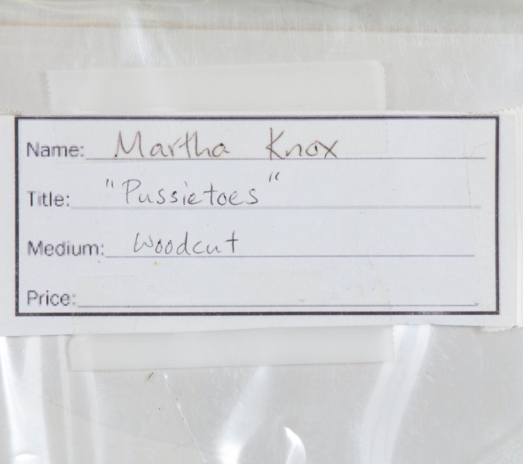 Martha Knox Woodcut "Pussietoes"