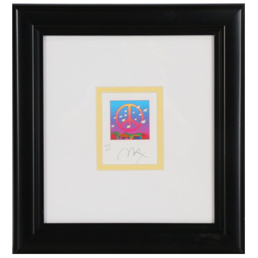 Peter Max Stochastic Lithograph "Peace with Doves"