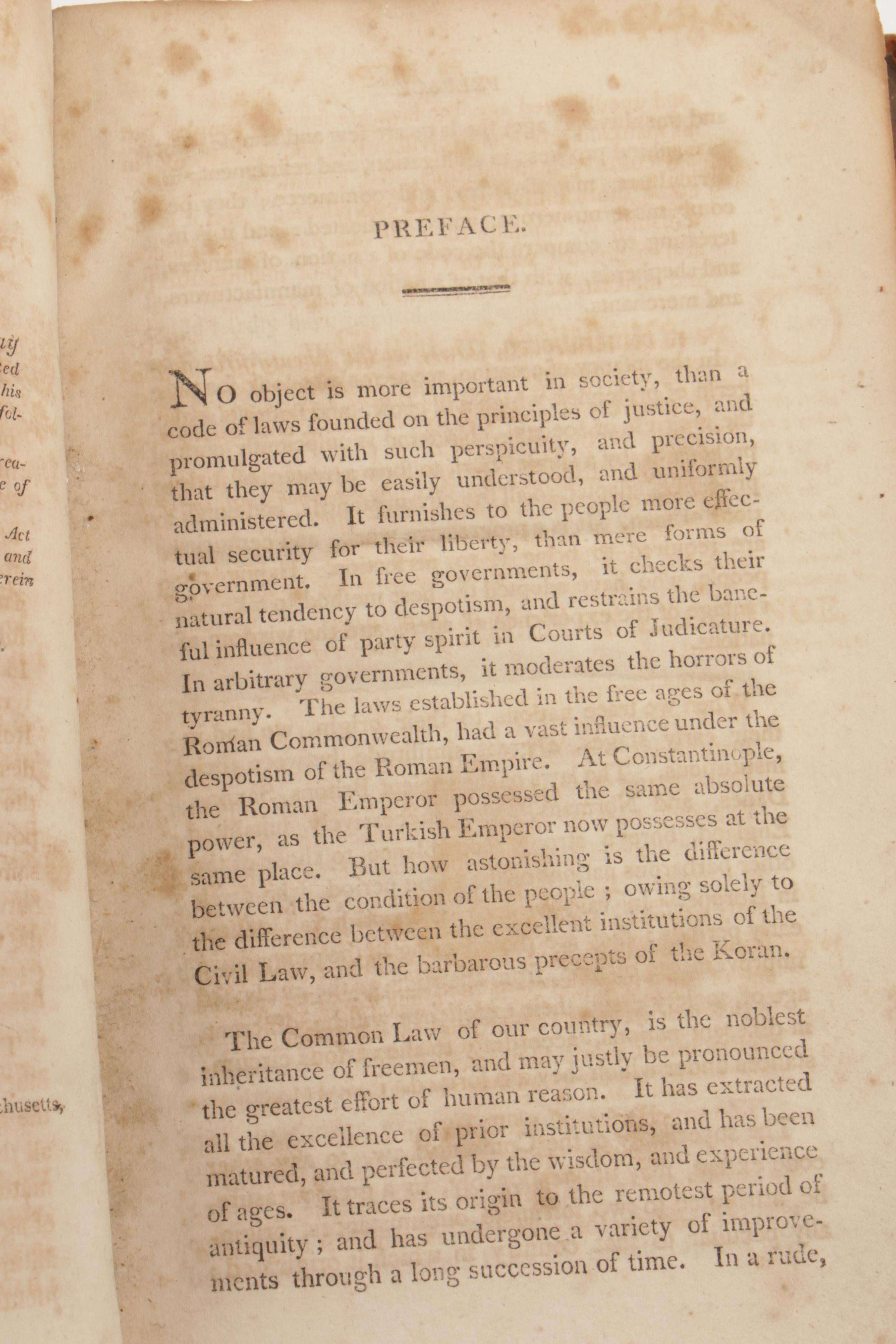 1810 First Edition "A Digest of the Laws of Evidence" by Zephaniah Swift