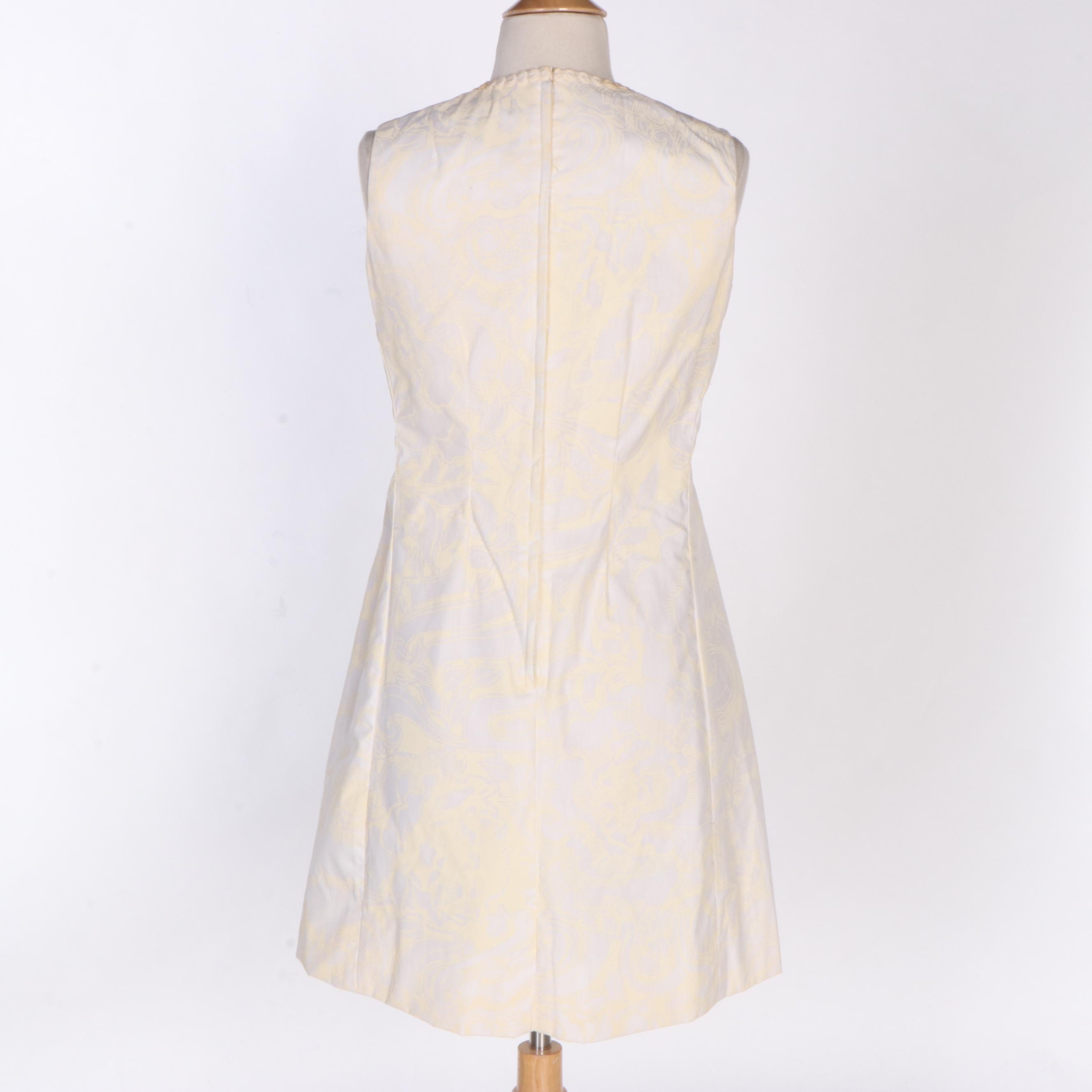 The Lilly Lilly Pulitzer Hand-Printed Cotton Dress with Lace Bib and Trim, 1960s