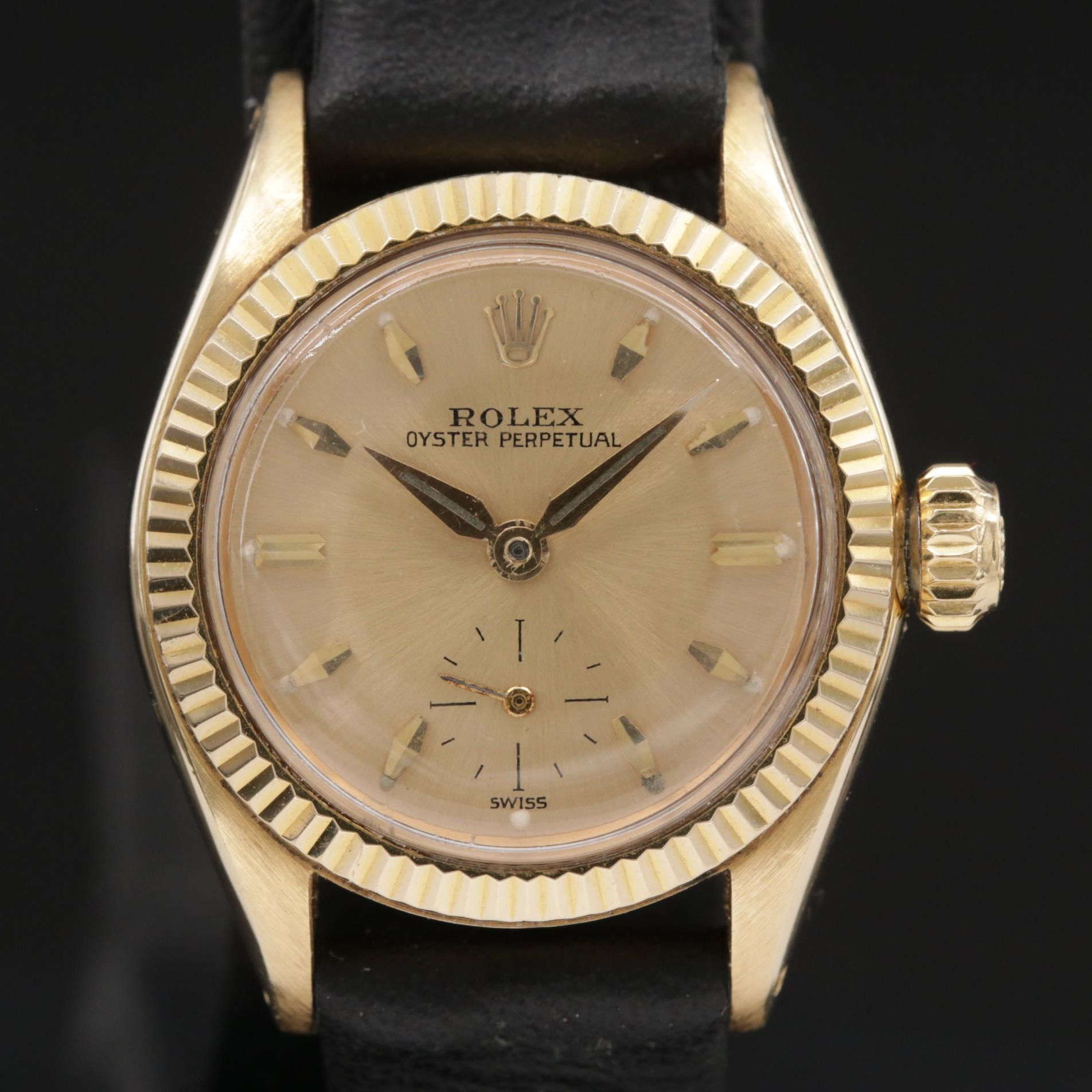 1958 Rolex "Oyster Perpetual" 14K Gold Automatic Watch