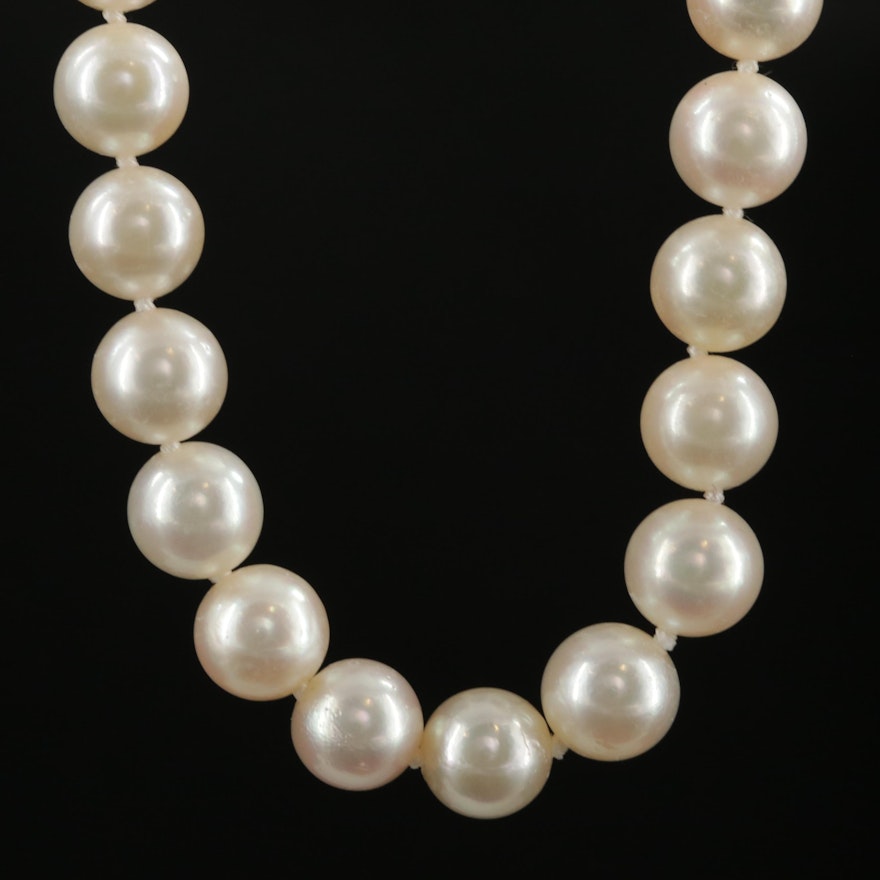 Pearl Necklace with 14K Gold Clasp