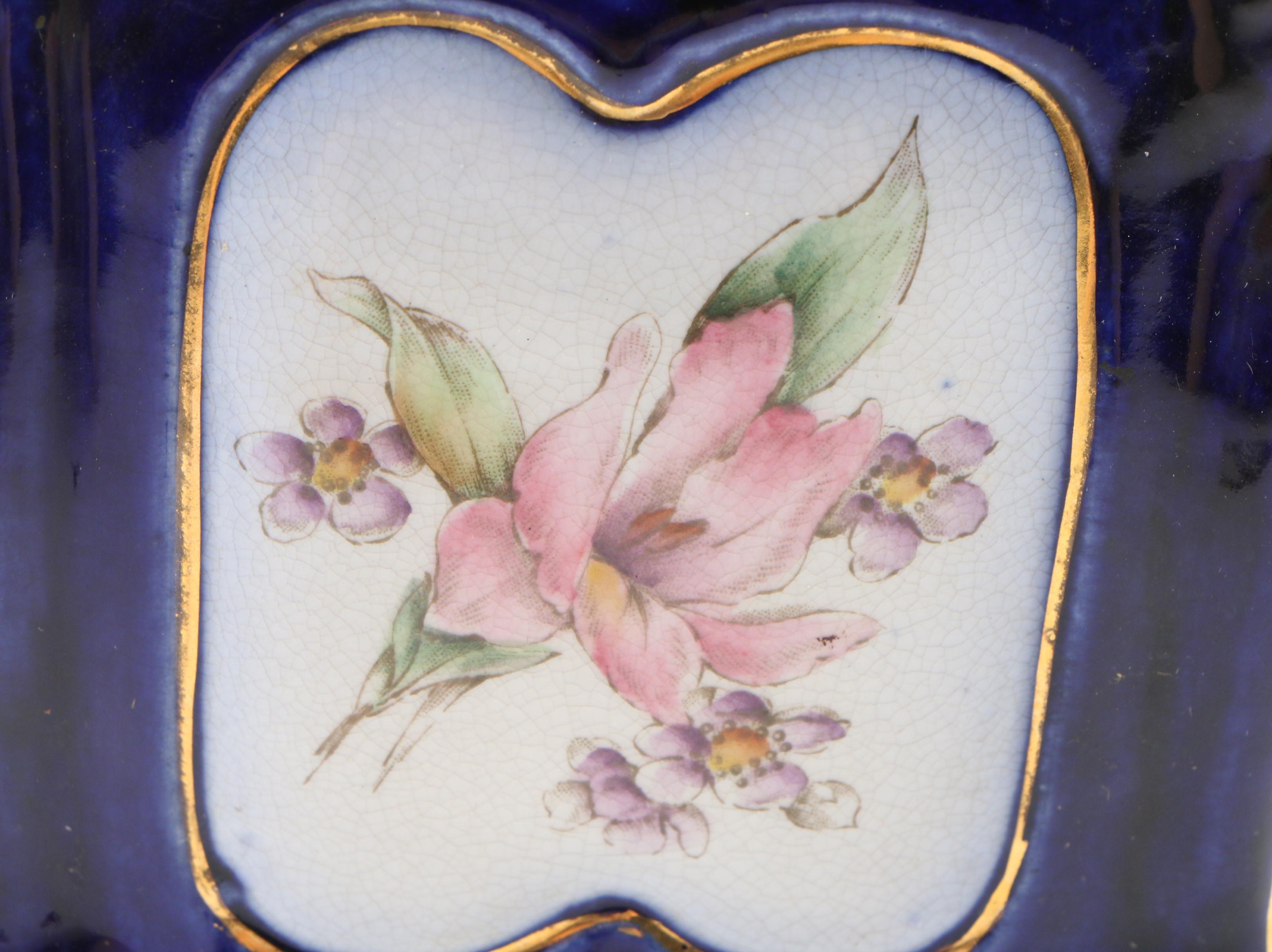 Ansonia Porcelain Mantel Clock with HandPainted Floral Motif EBTH