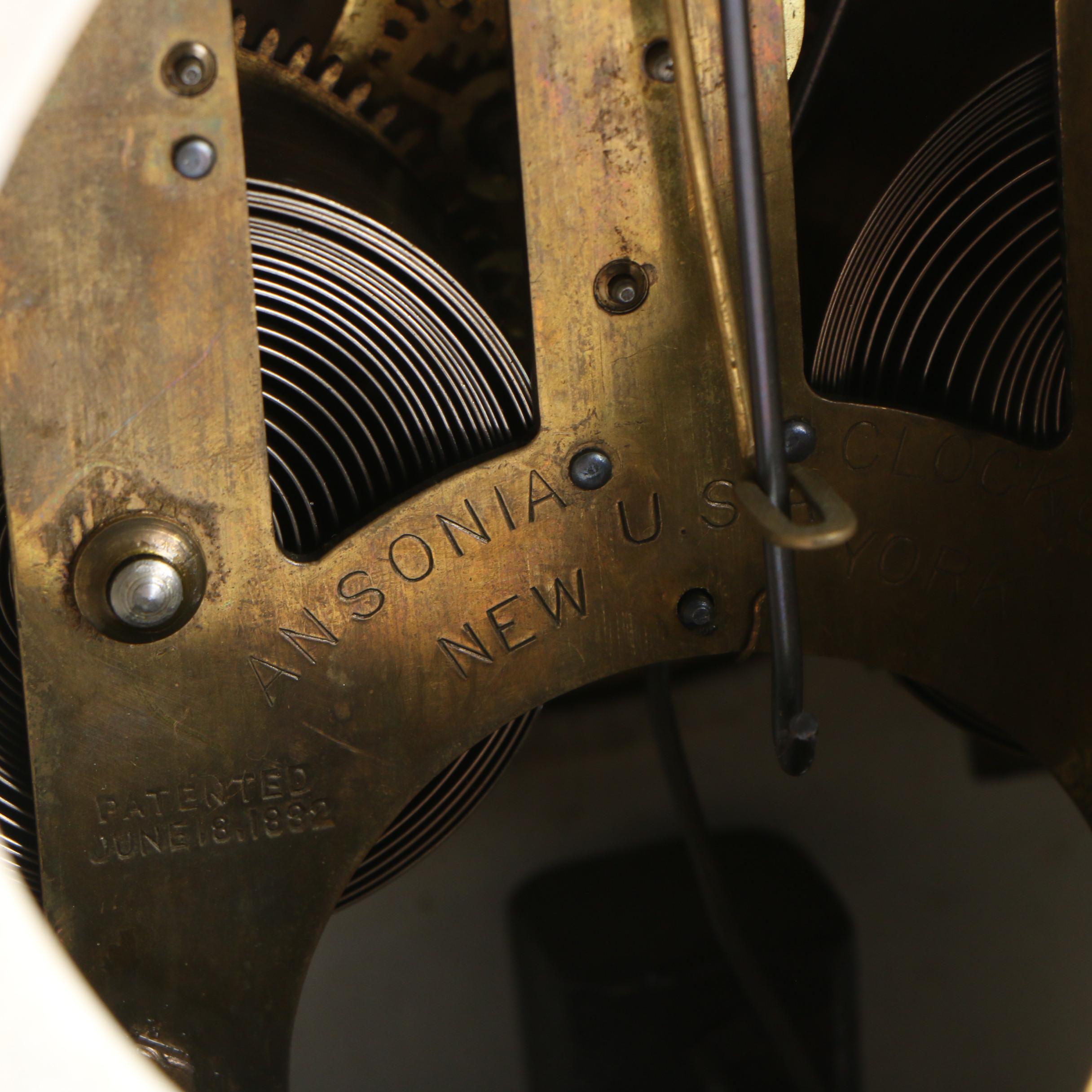 Ansonia Porcelain Mantel Clock with HandPainted Floral Motif EBTH