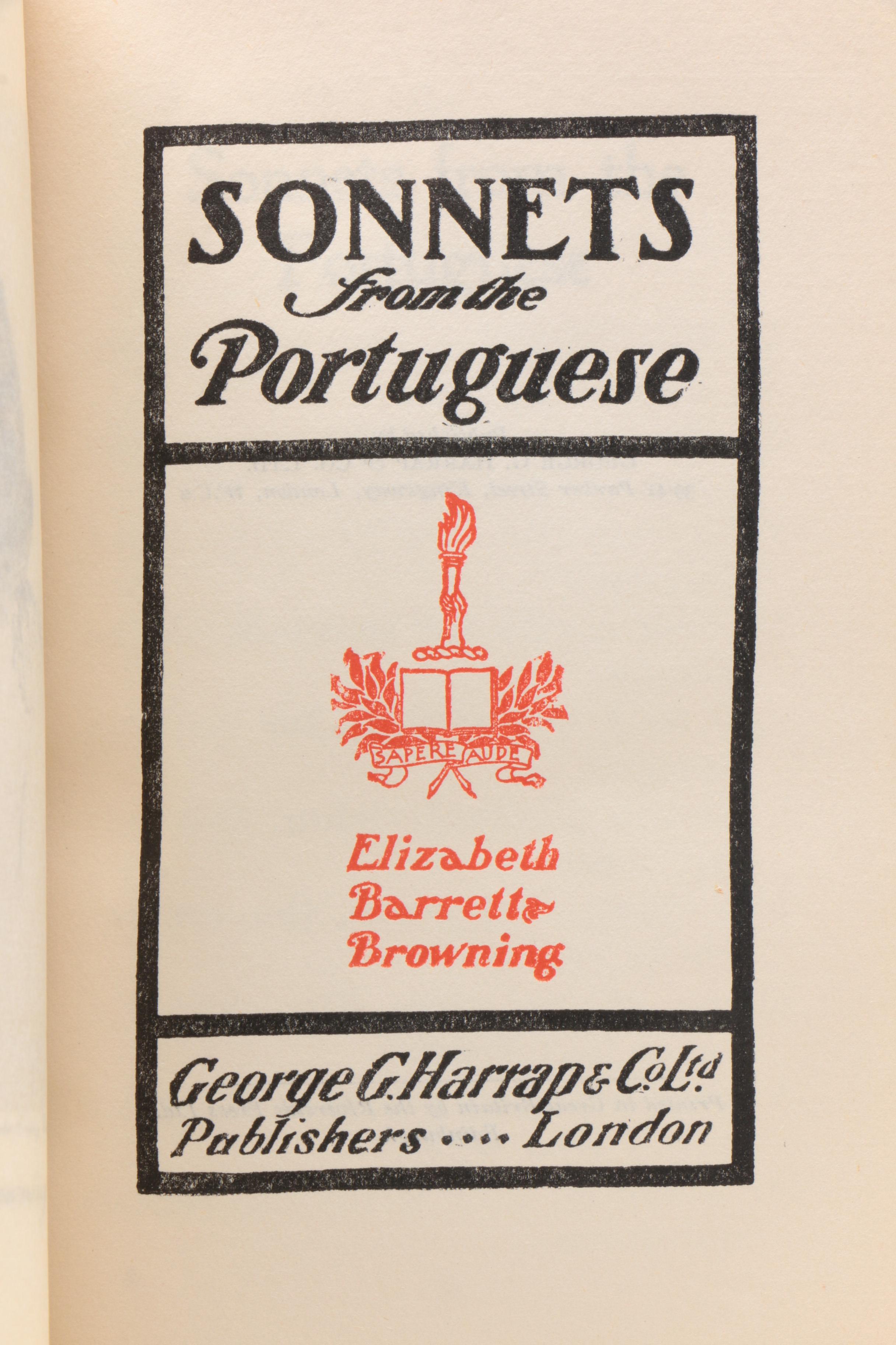 "Sonnets from the Portuguese" by Elizabeth Barrett Browning, circa 1900