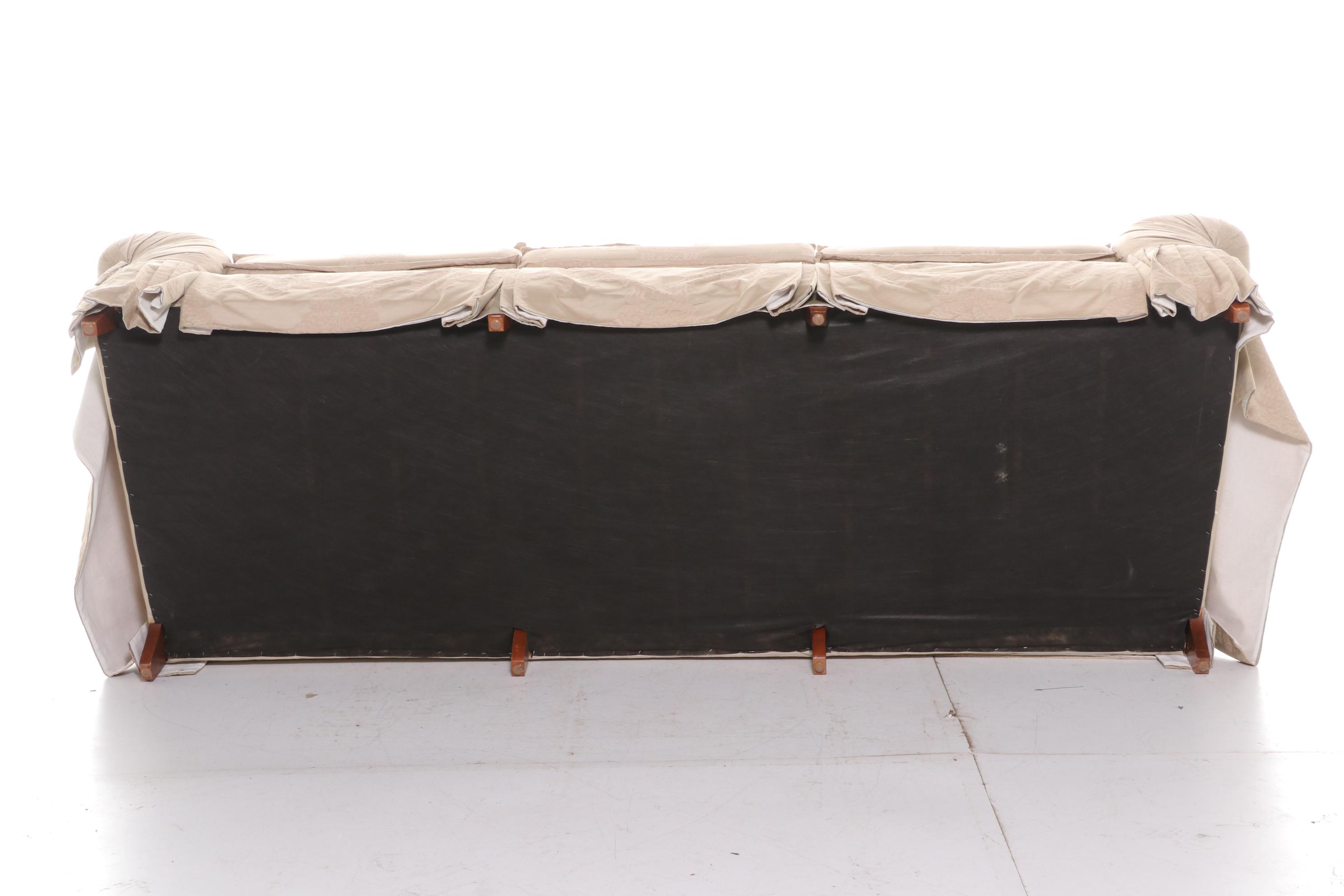 Henredon "Schoonbeck Collection" Damask Roll-Arm Sofa