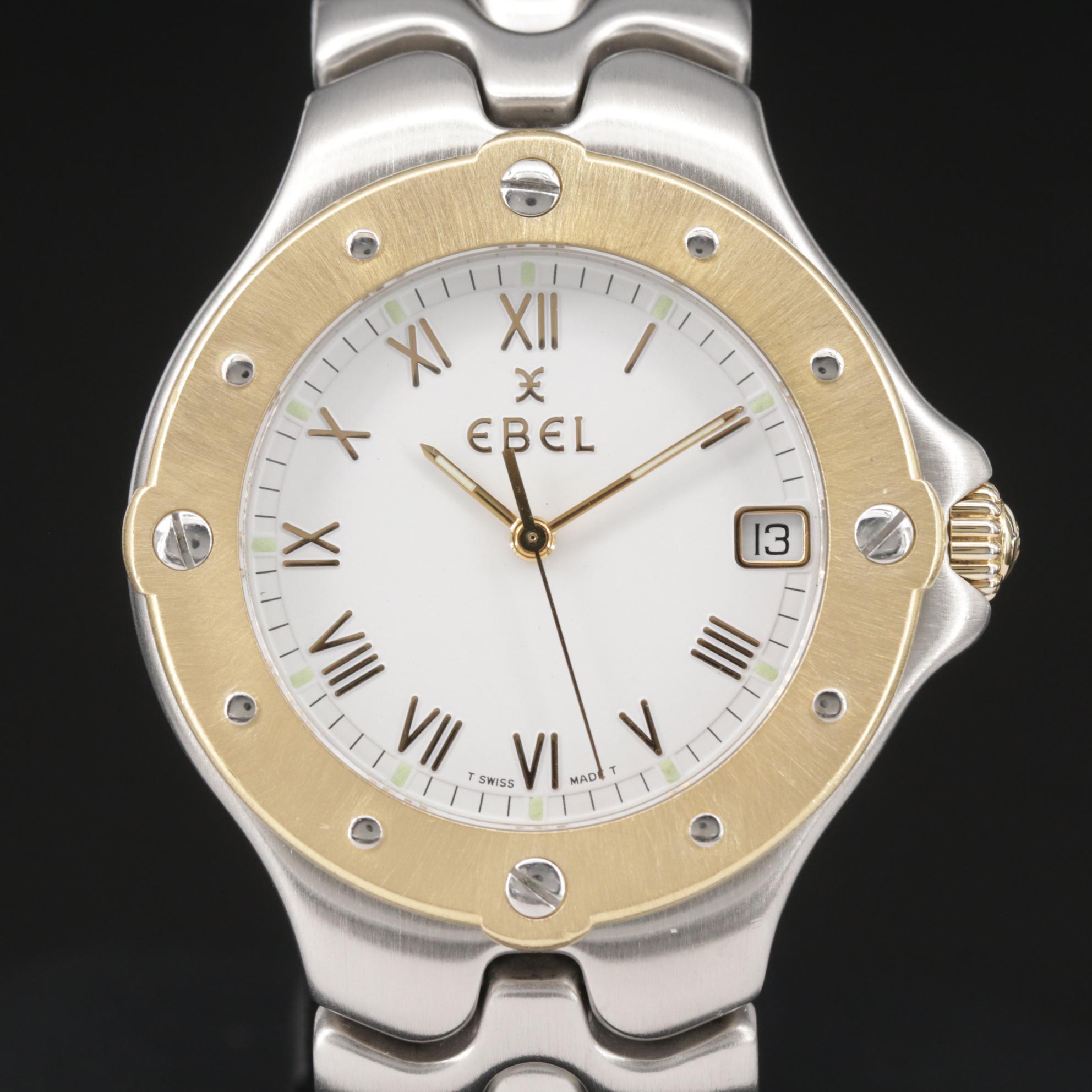 Ebel Sportwave 18K Gold and Stainless Steel Quartz Watch