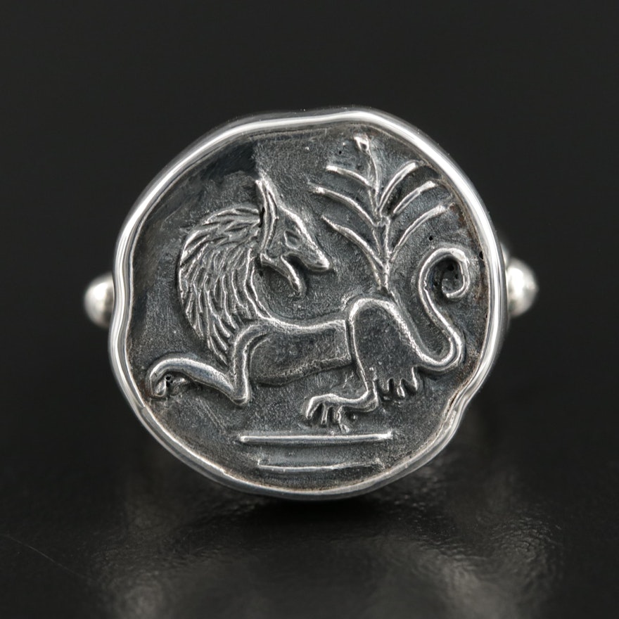 Barry Brinker 950 Silver Animal Motif Ring