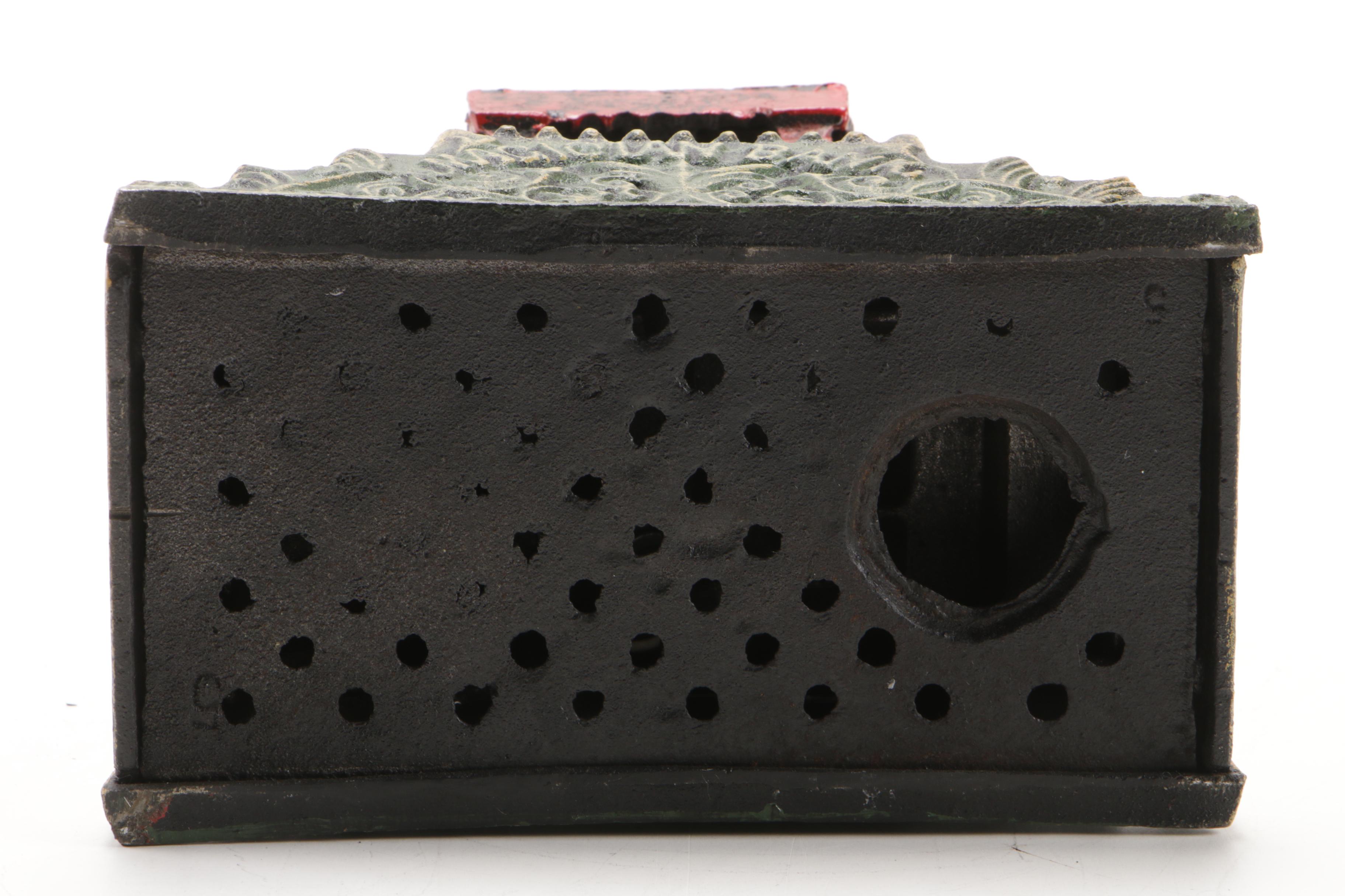 Magician with Hat Polychrome Painted Mechanical Cast Iron Bank