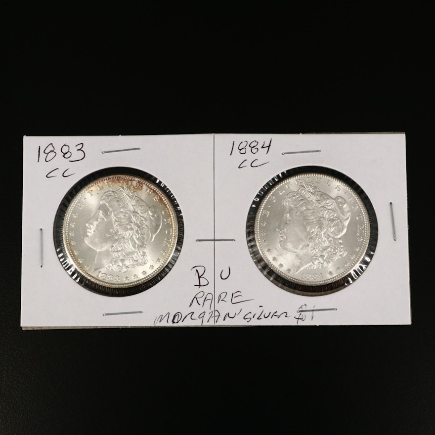 Better Date 1883-CC and 1884-CC Morgan Silver Dollars