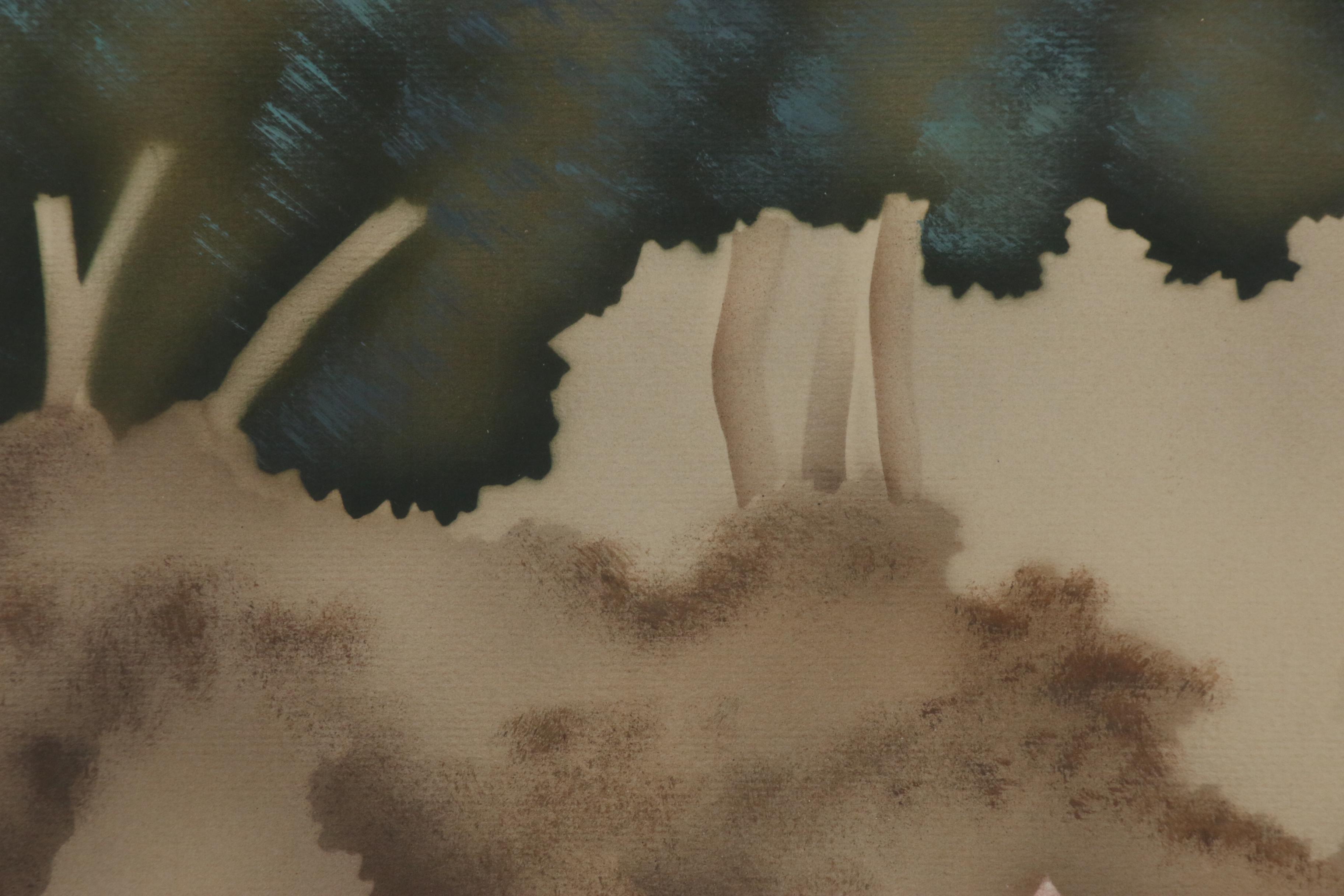 Harris Watercolor Painting of Deer