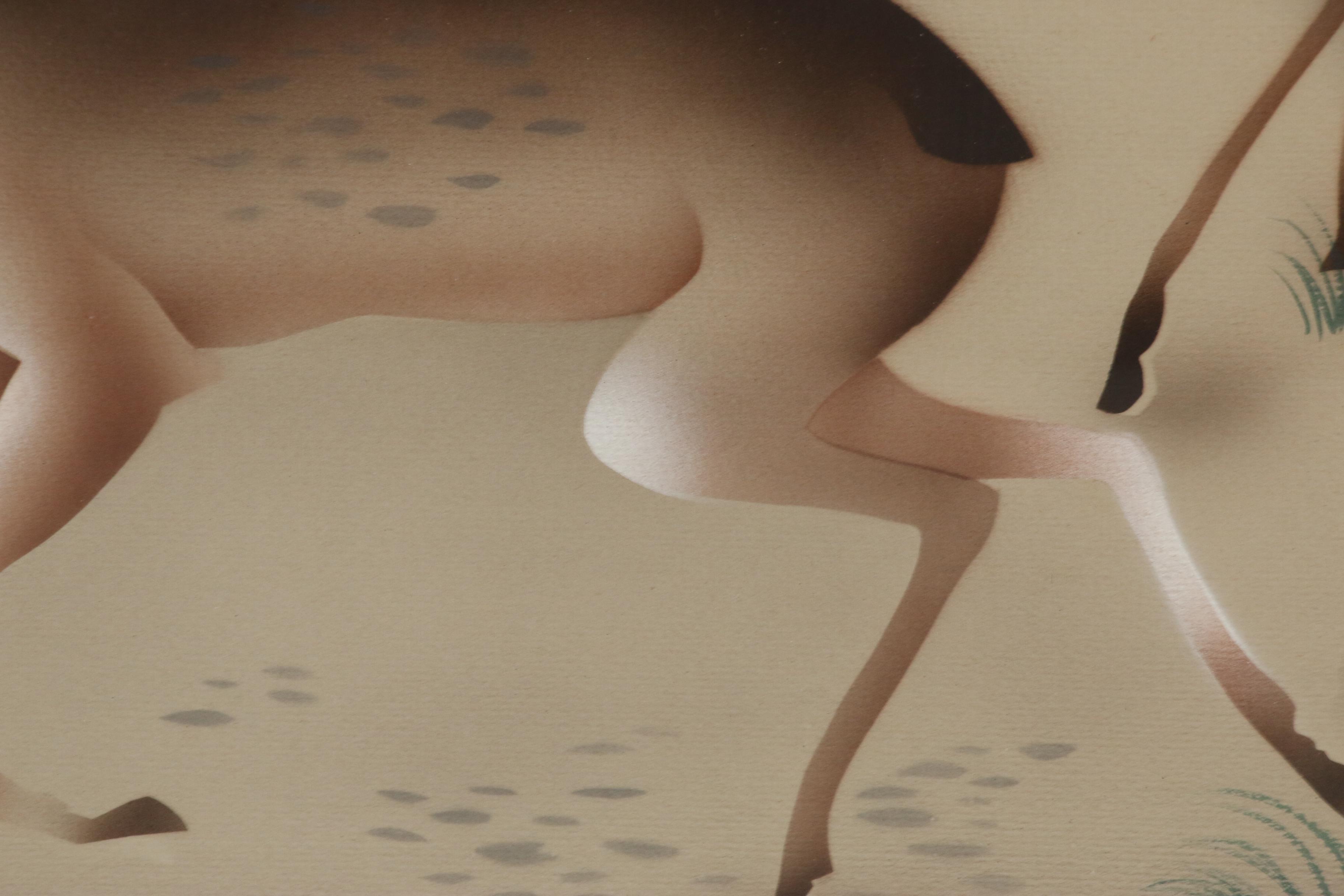 Harris Watercolor Painting of Deer