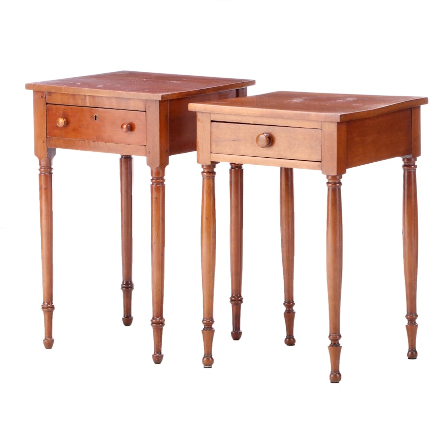 Federal Style Walnut End Tables, Late 19th