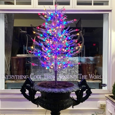 Pair Outdoor Illuminated  Decorative Trees with Multiple Colored Lights