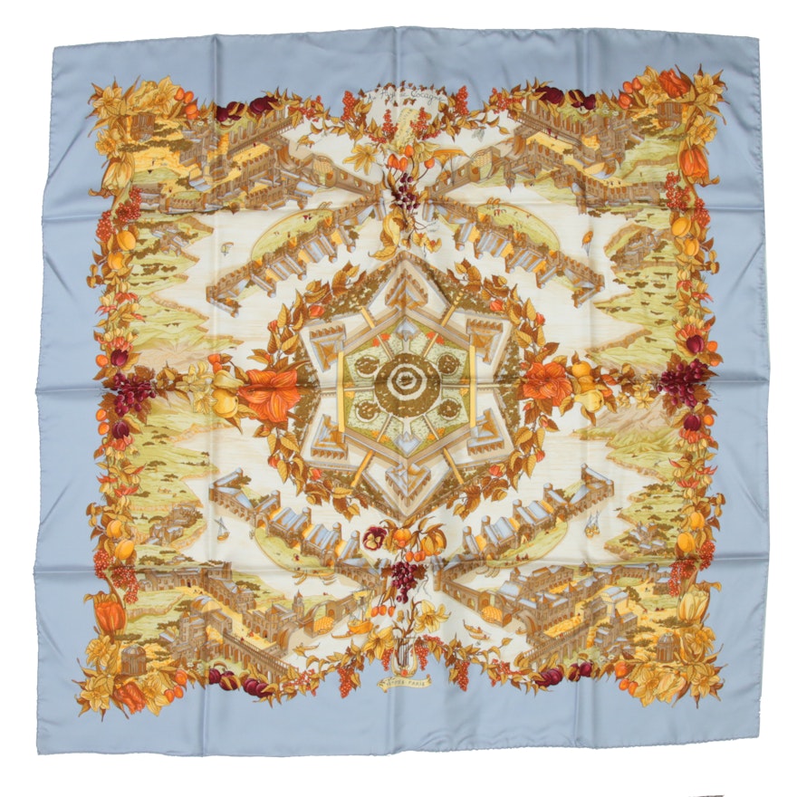 Hermès Paris "Au Pays de Cocagne" Silk Scarf Designed by Zoé Pauwels