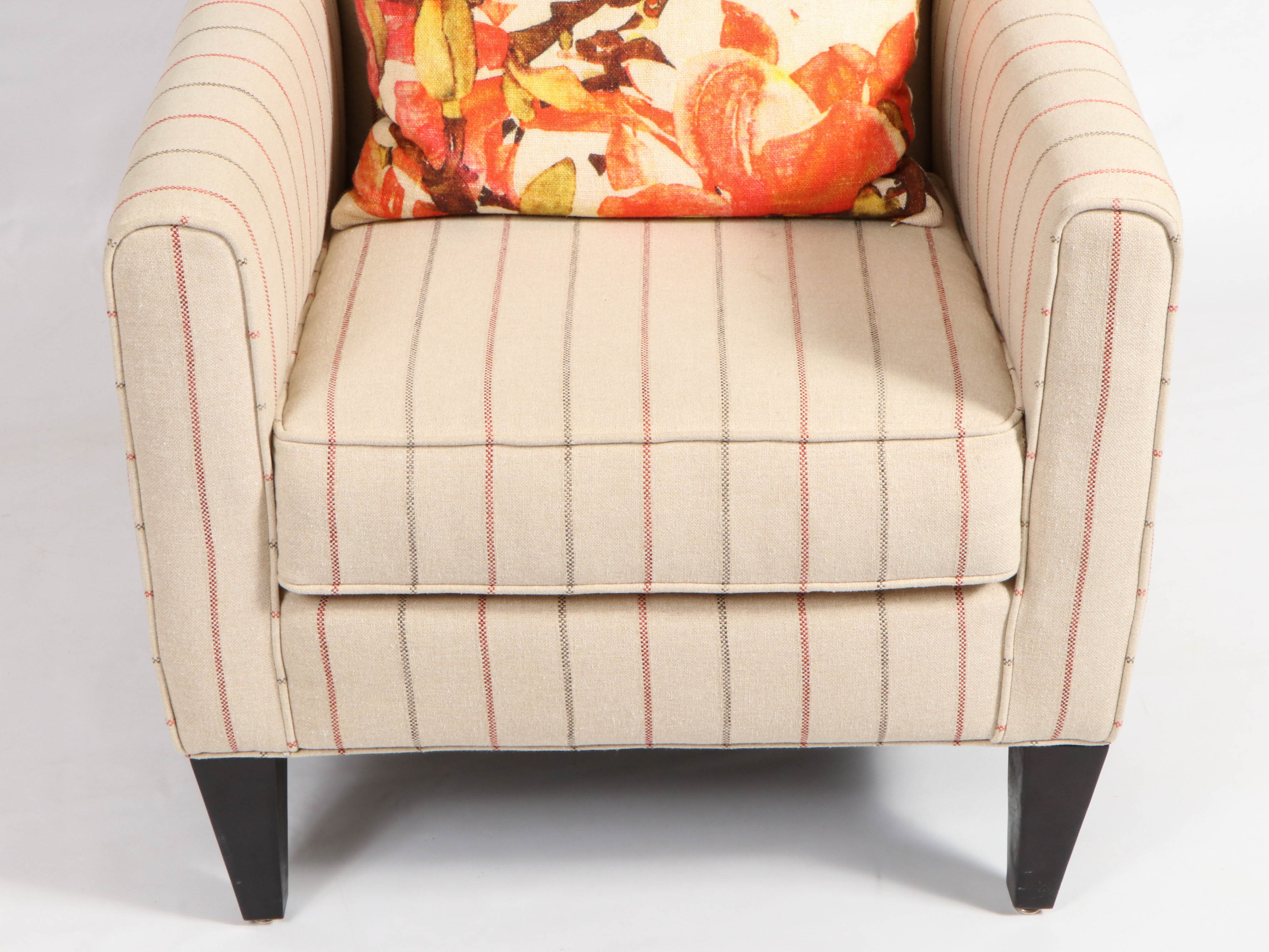 Rowe Furniture Striped Armchair with Decorative Pillow