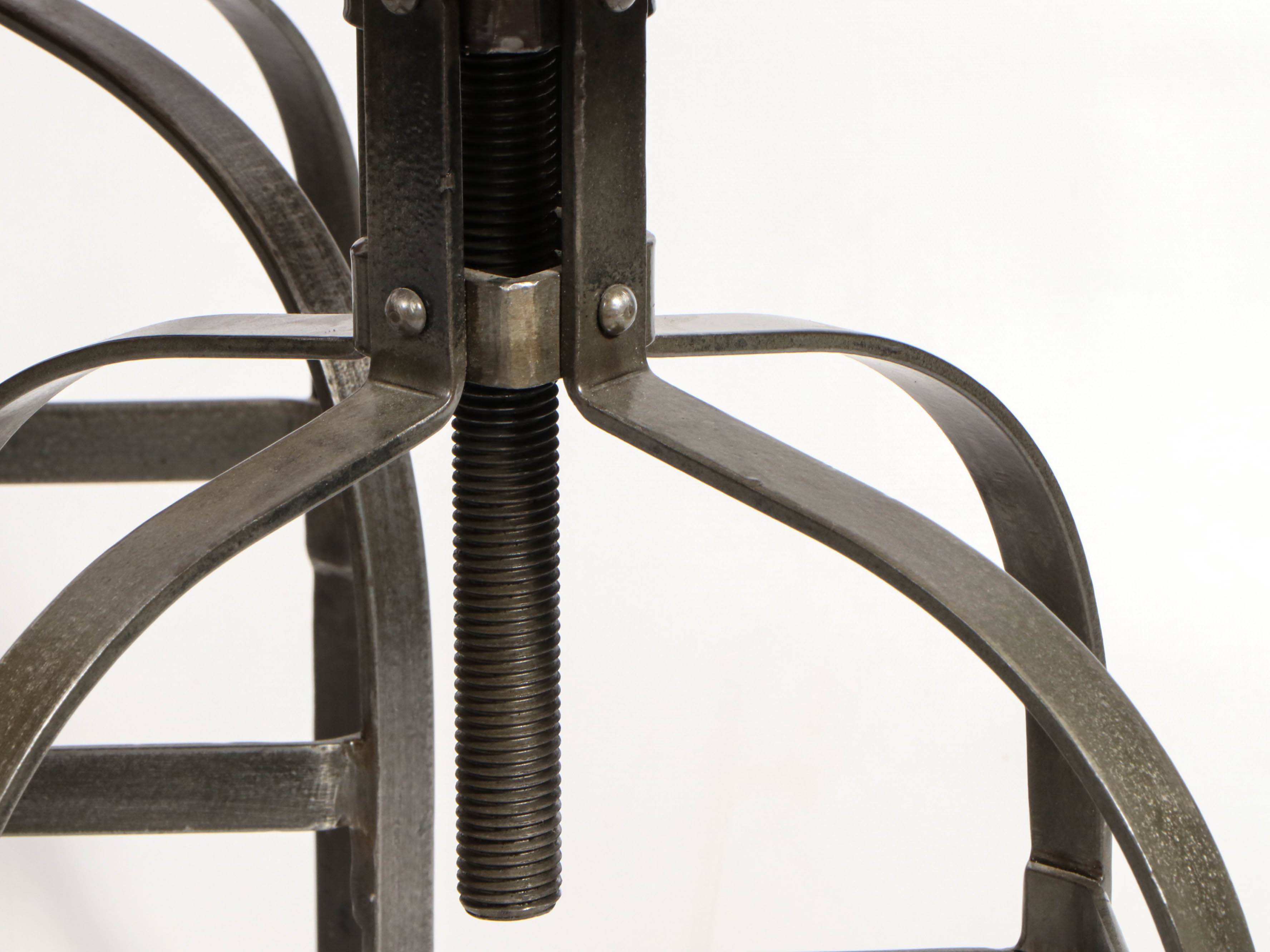 World Market Industrial Style Metal and Wood Adjustable Stools